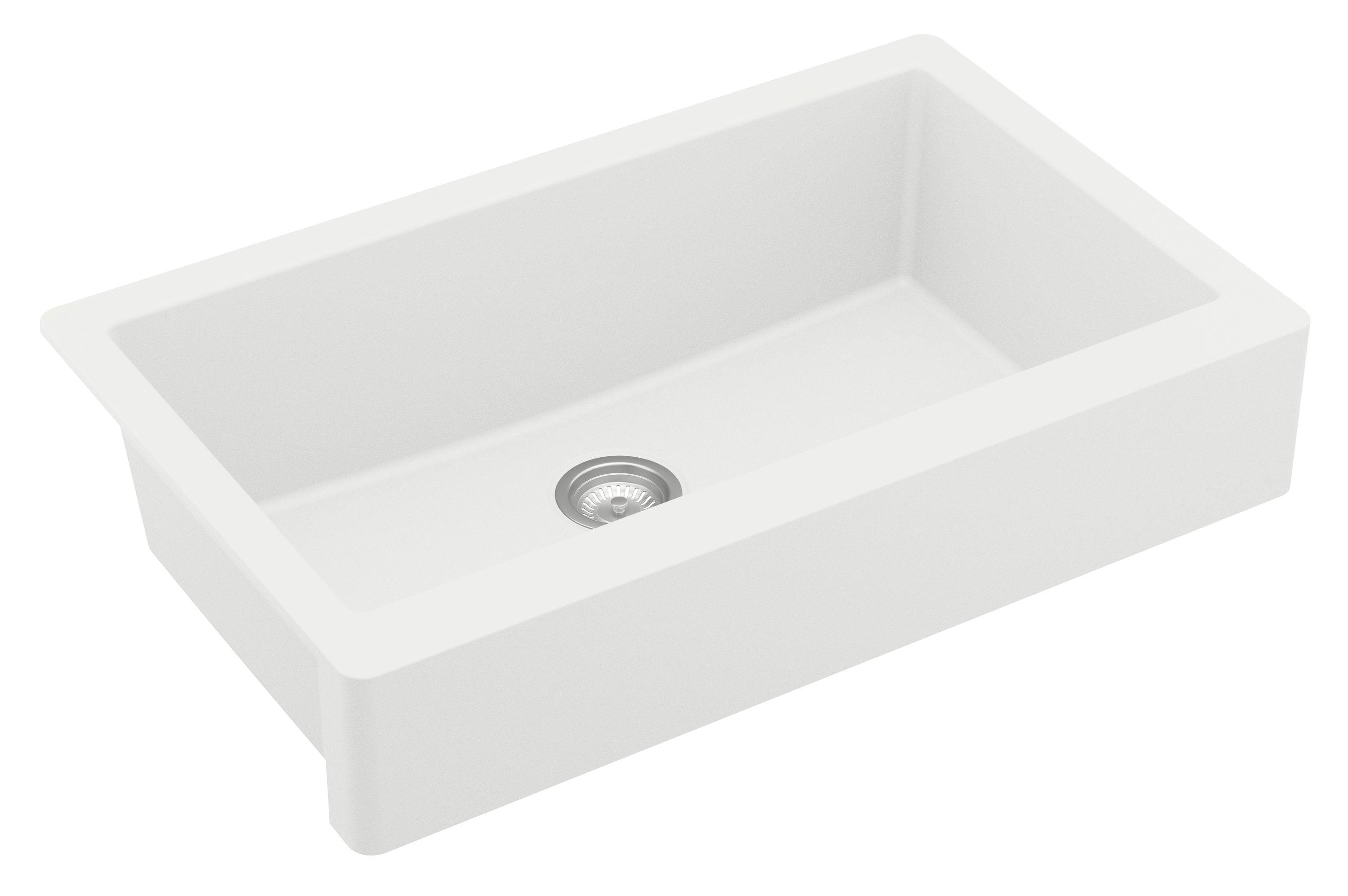 34'' L Farmhouse / Apron Single Bowl Quartz Kitchen Sink