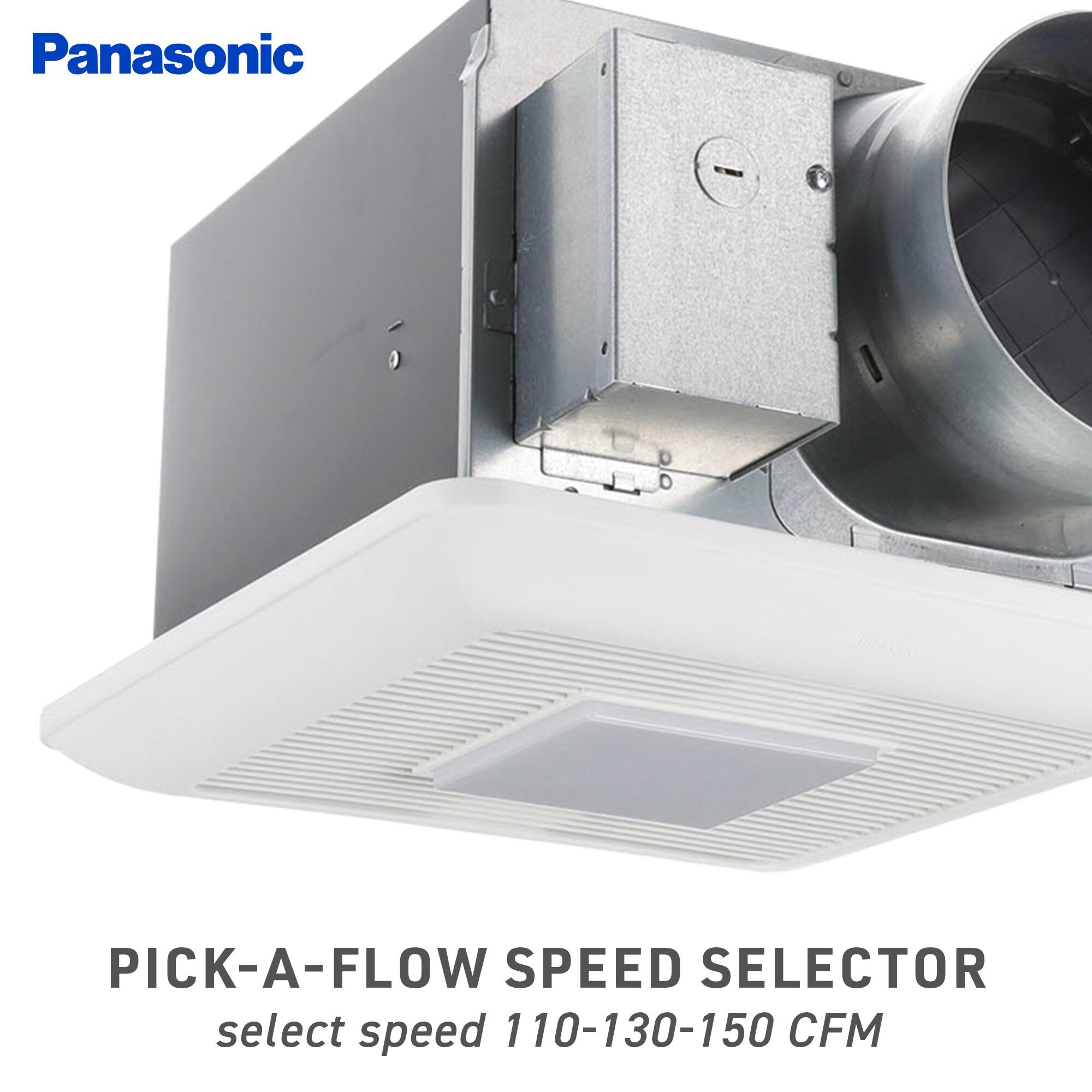 Panasonic WhisperCeiling Bathroom Exhaust Fan with Dimmable LED Light, 110-130-150 CFM, FV-1115VQL1
