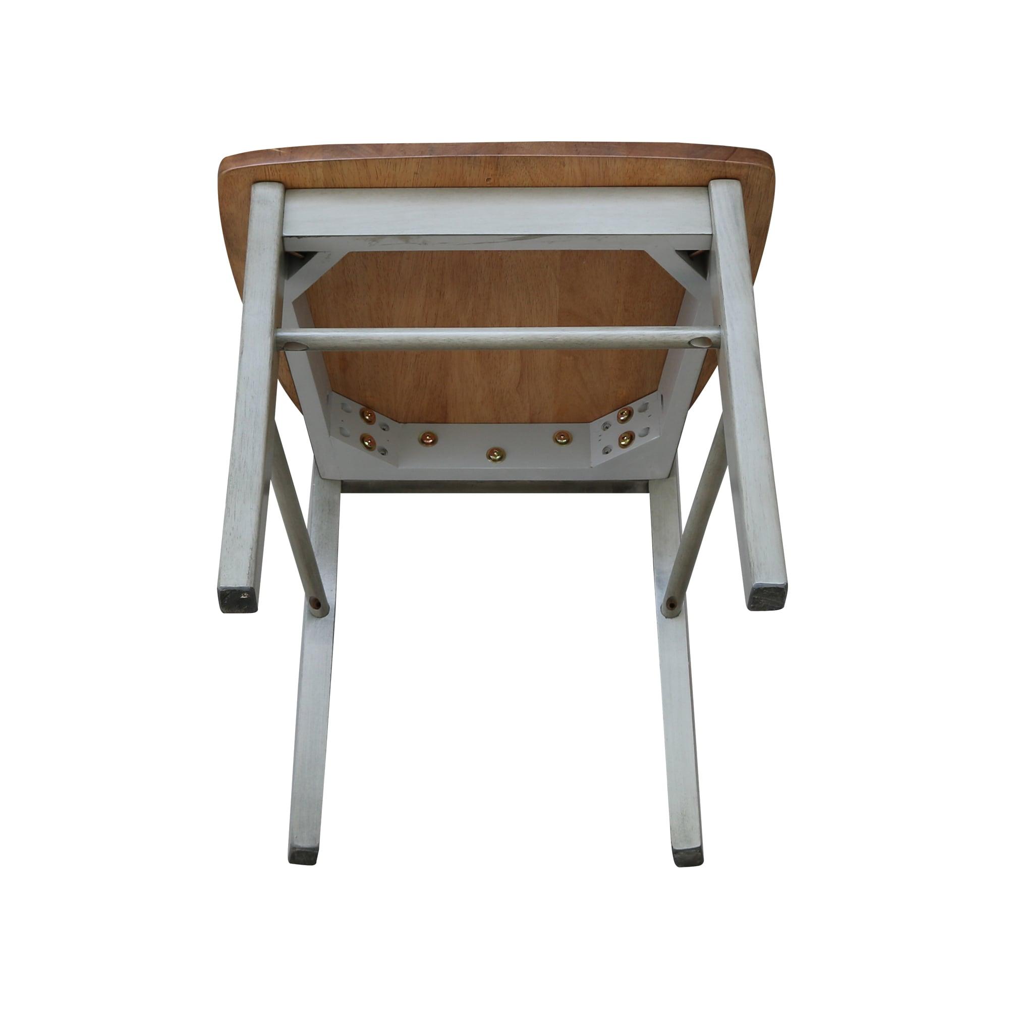 Elegant White Parawood High Cross Back Chair, Set of 2