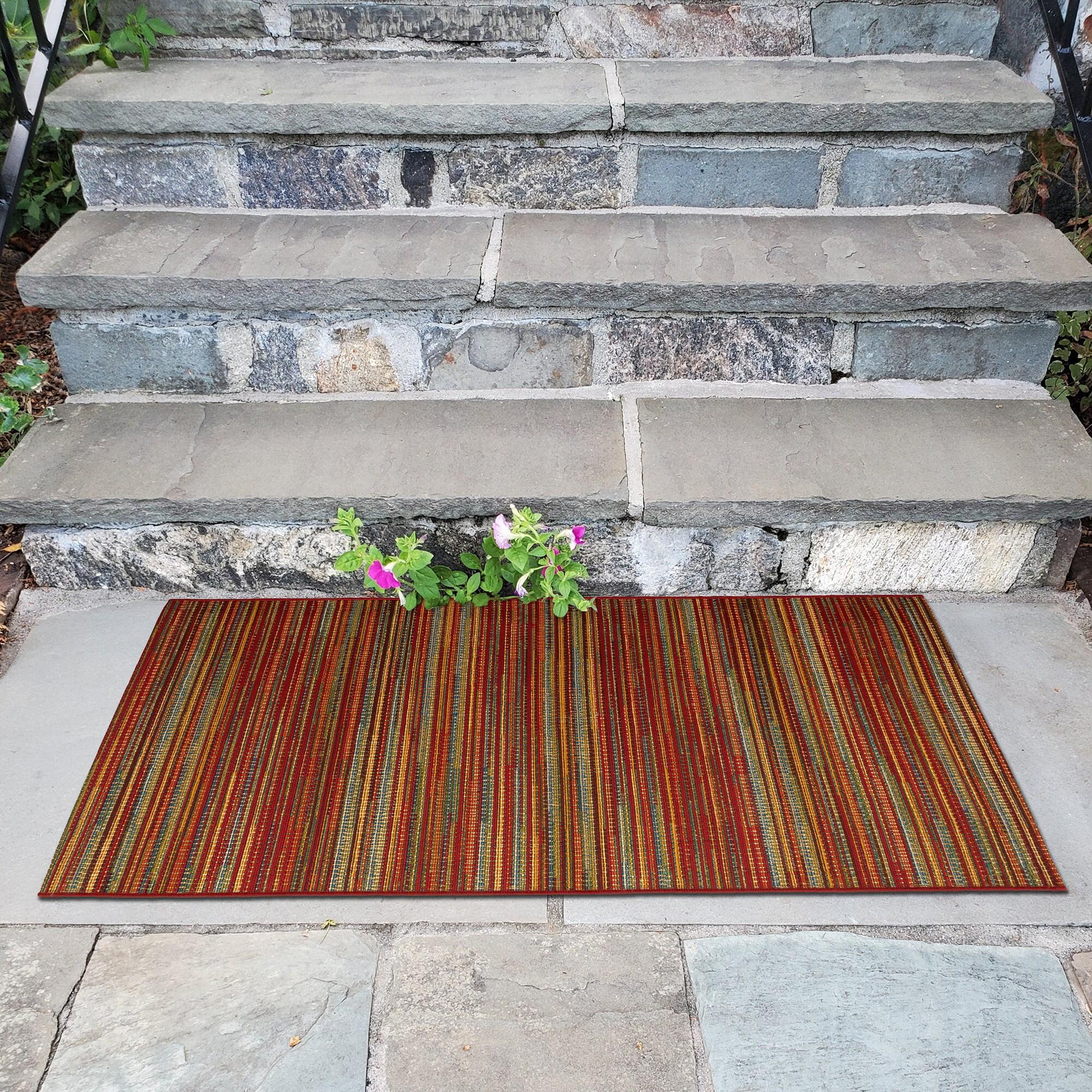 Liora Manne Marina Stripes Indoor/Outdoor Rug Saffron 2'7" x 4'3"