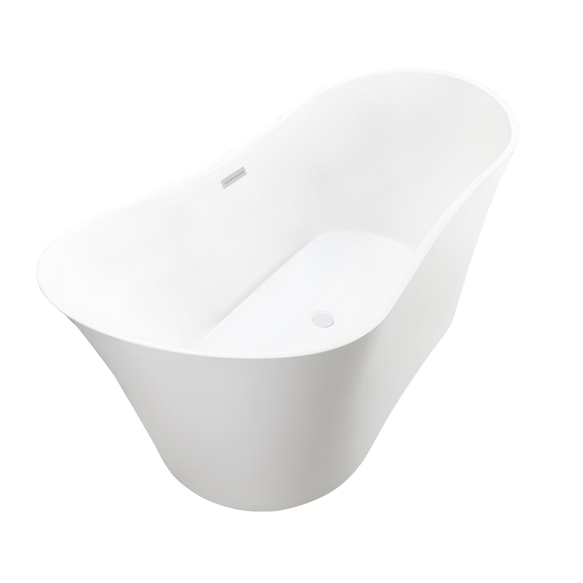 67" x 32" Freestanding Soaking Acrylic Bathtub