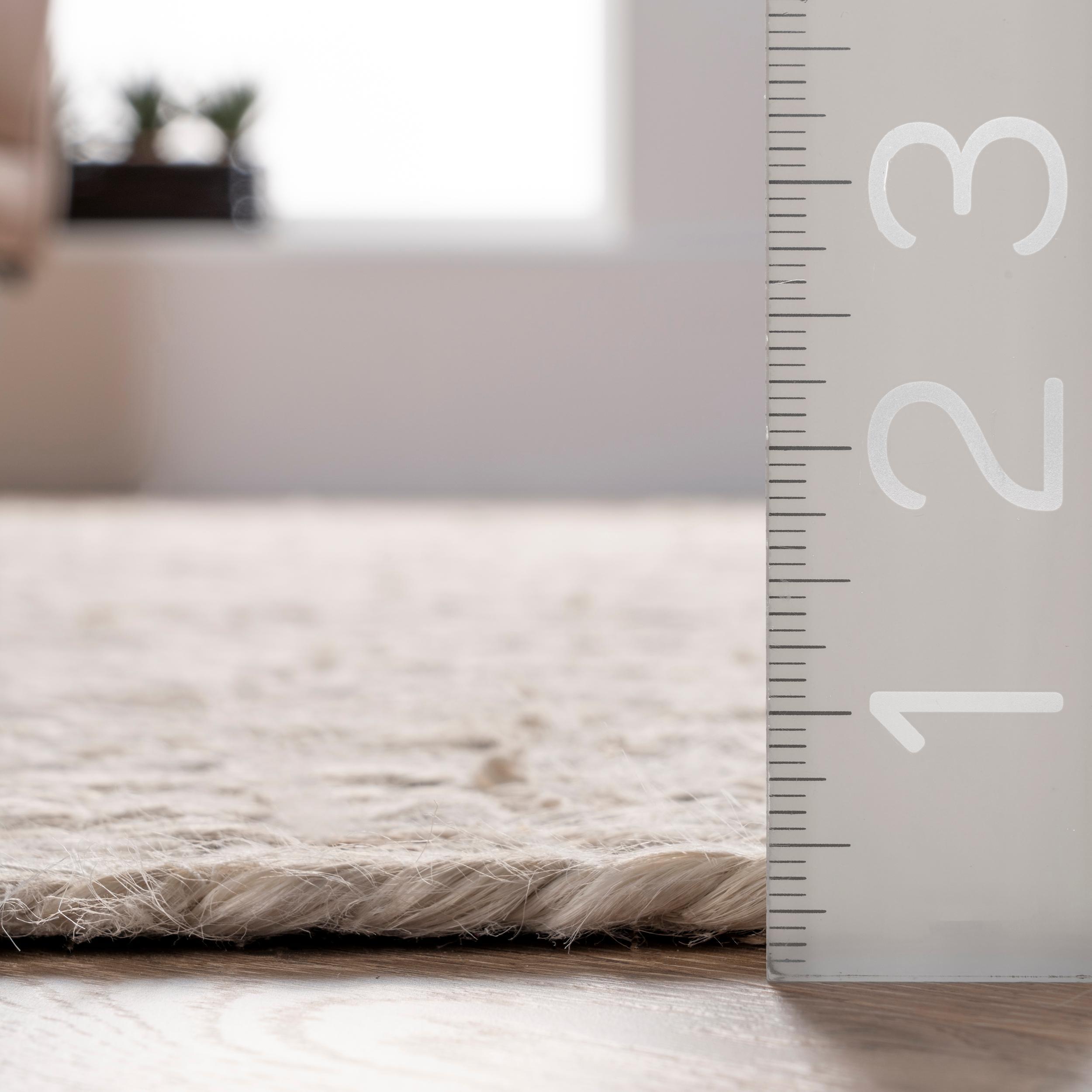2'6"x12' Runner Hand Woven Rigo Jute Area Rug Off White - nuLOOM: Farmhouse Style, Solid Pattern, Low Pile