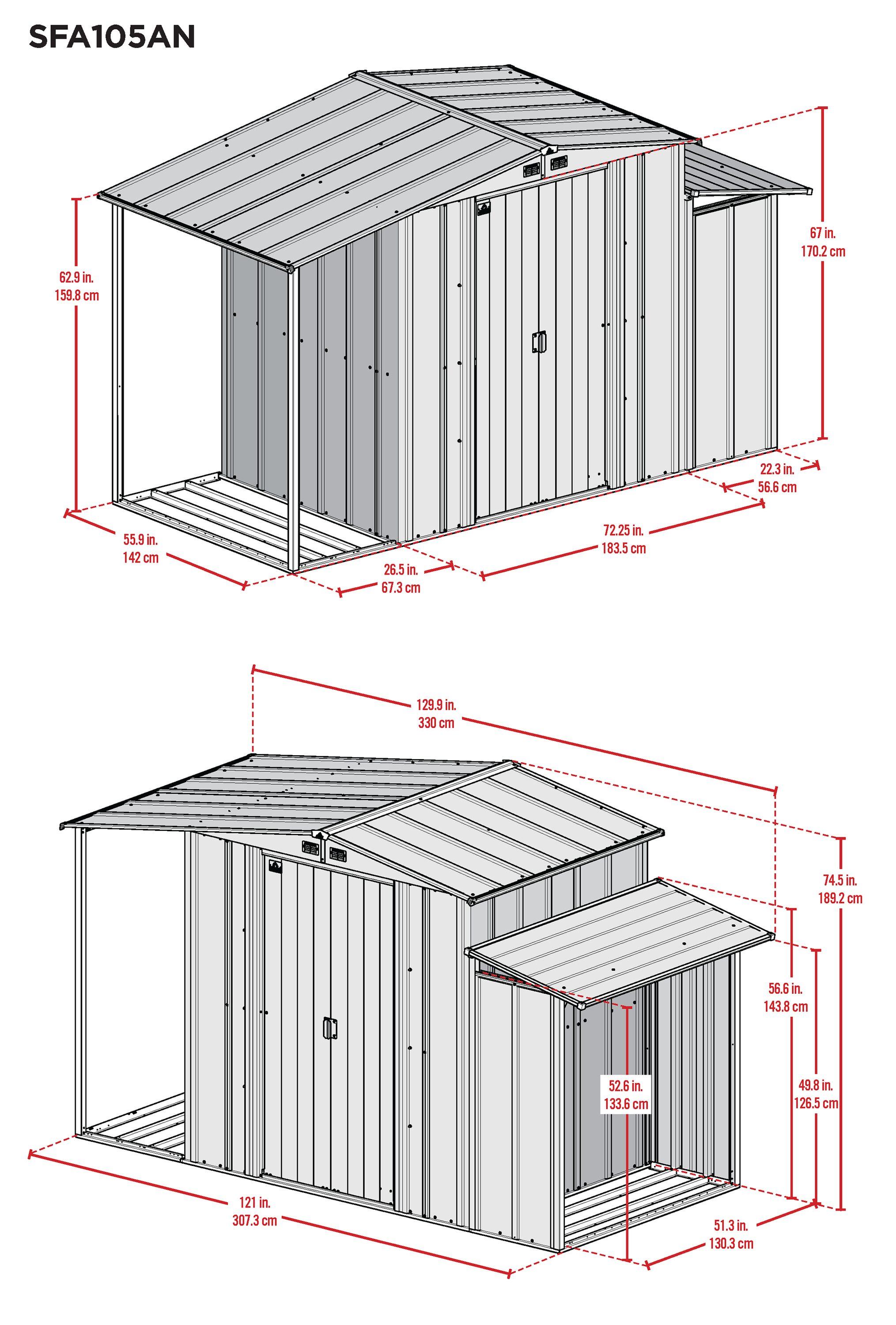 3-In-1 Steel Utility Shed