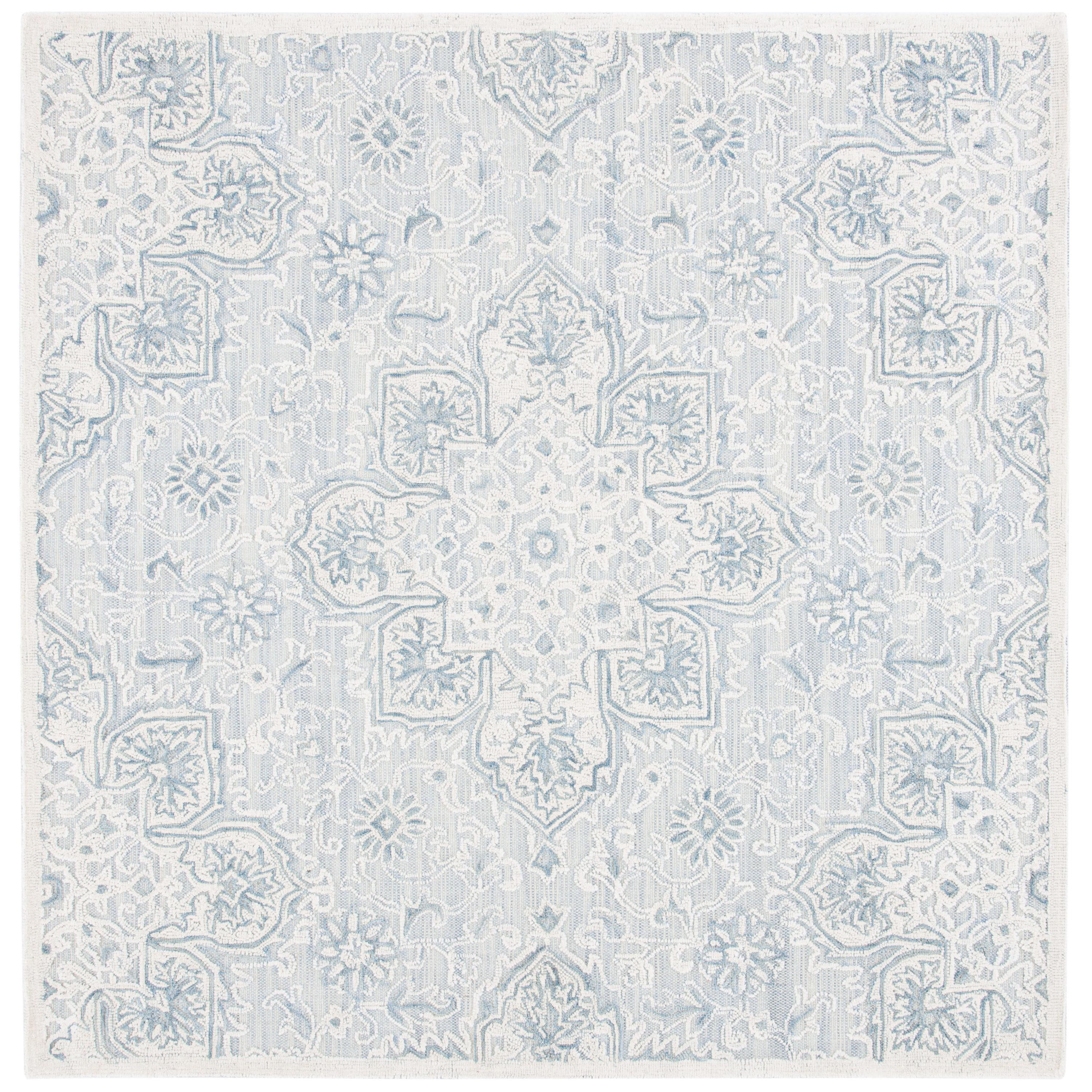 Abstract ABT958 Hand Tufted Area Rug - Grey/Beige - 6' X 6' Square - Safavieh.