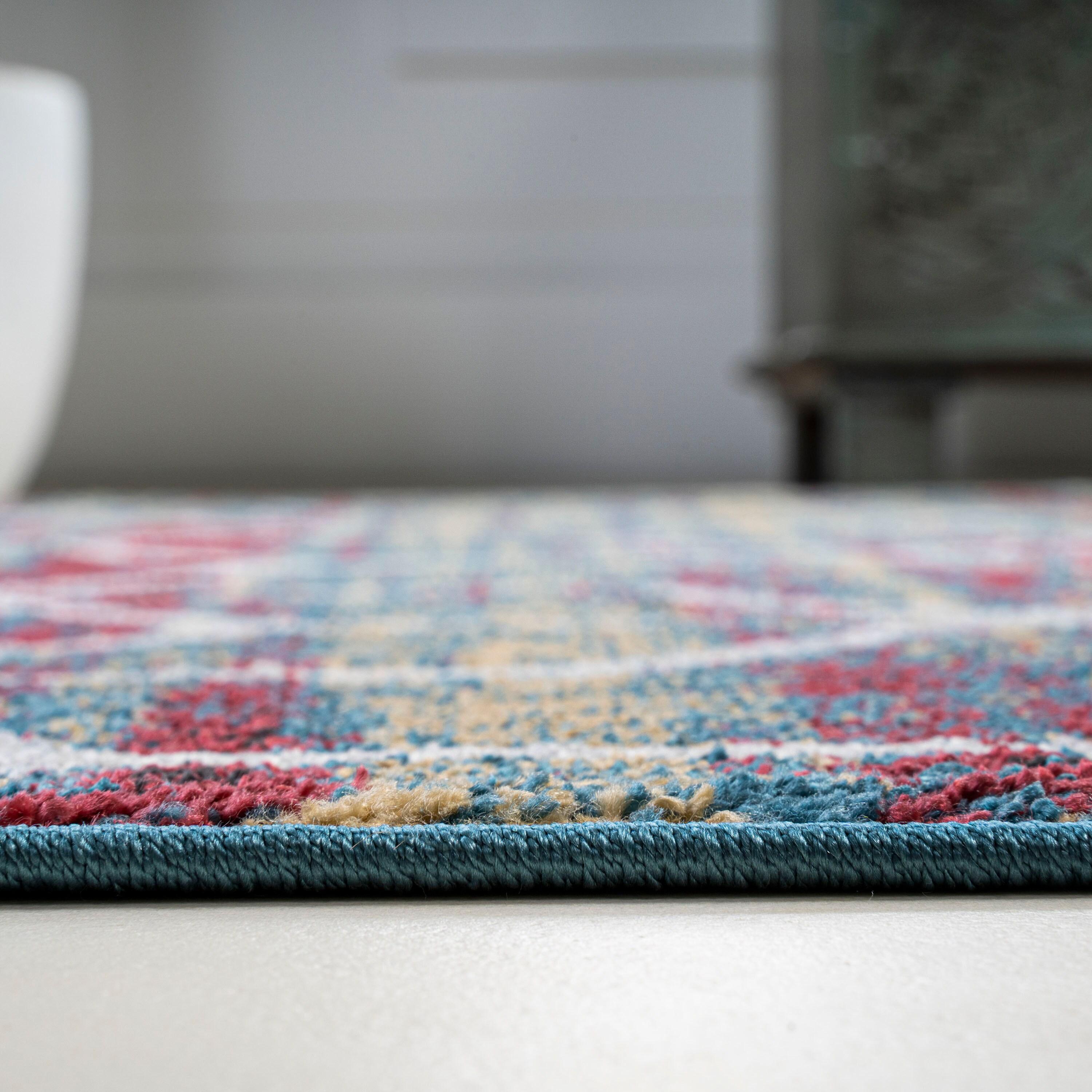 4'x6' Tumbling Blocks Modern Geometric Area Rug, Multi/White - JONATHAN Y