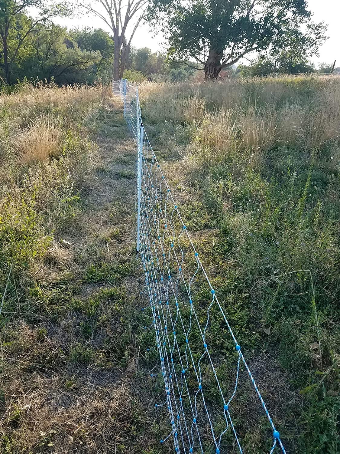 Starkline 35" x 164' Blue Electric Fence Netting with Stainless Steel Conductors