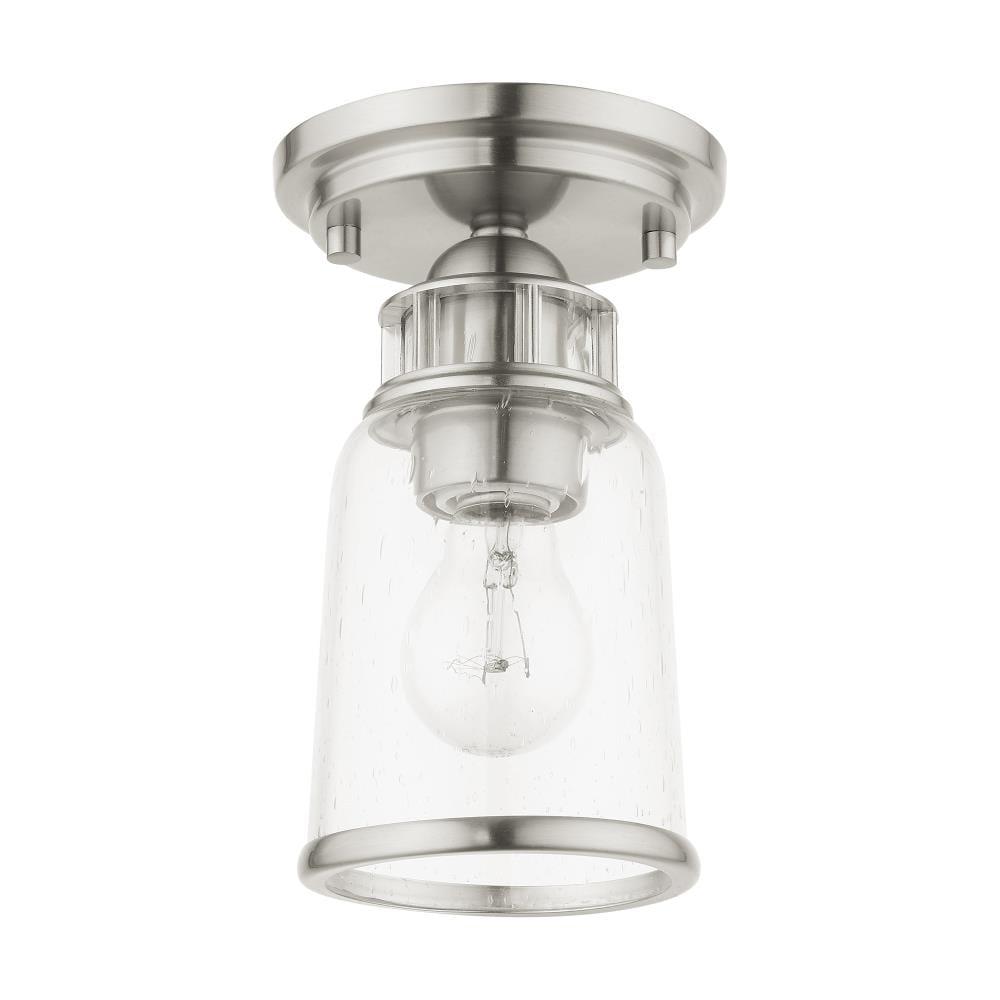 Livex Lighting Lawrenceville 1 - Light Flush Mount in  Brushed Nickel