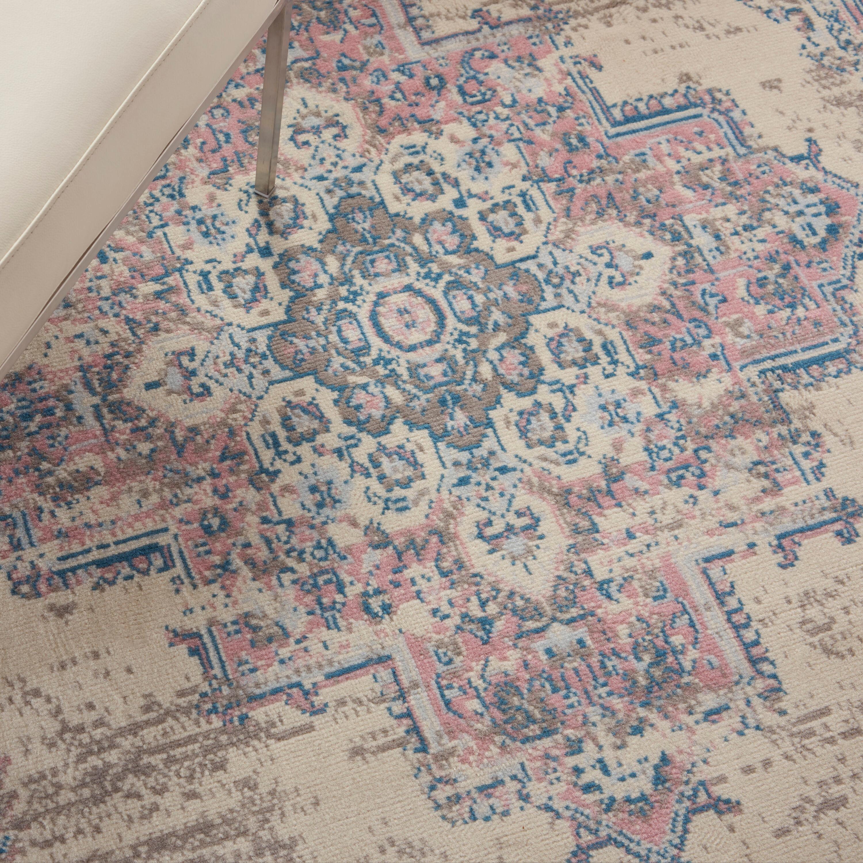 Nourison Grafix GRF14 Ivory/Pink Indoor Area Rug 6' x 9'