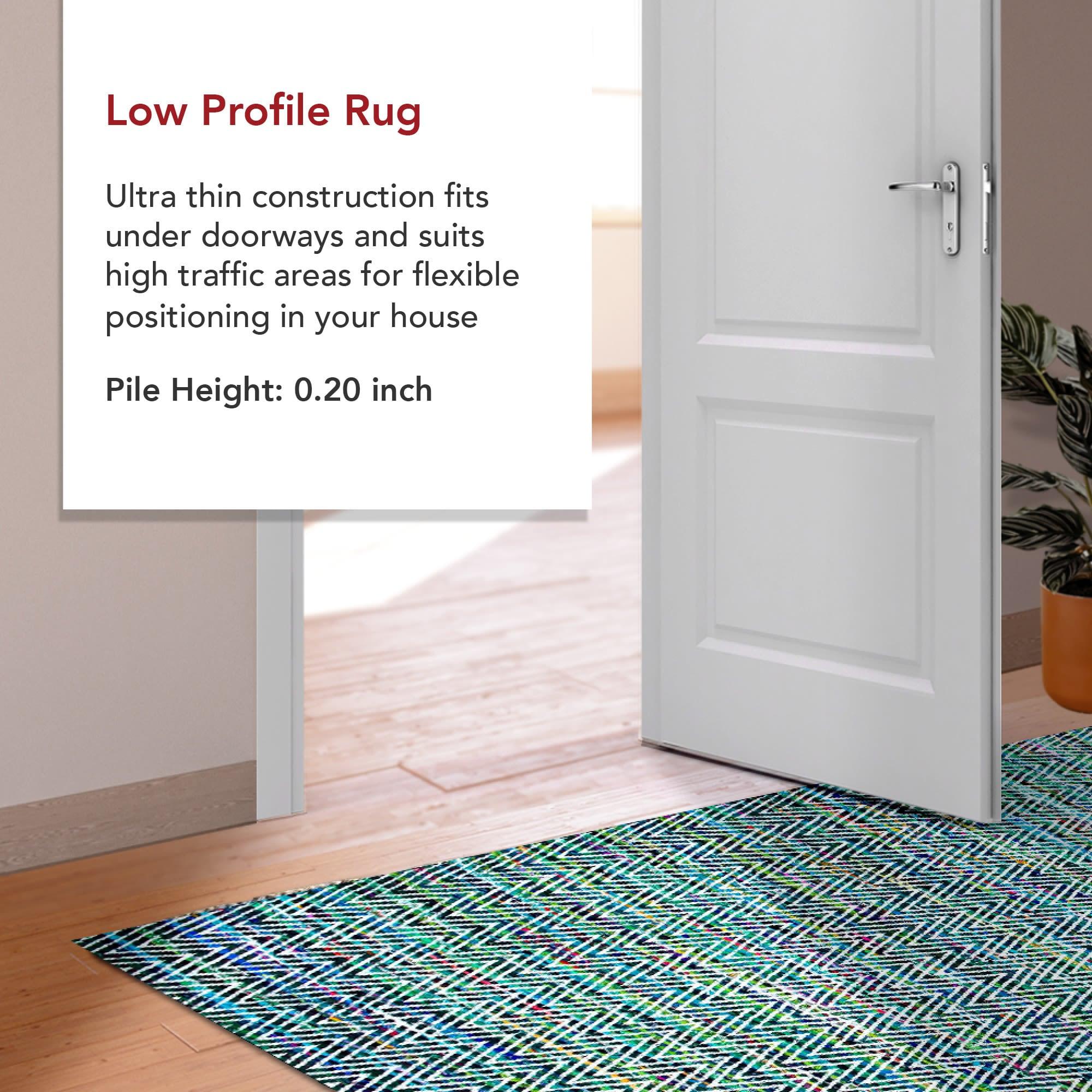 nuLOOM 4'x6' Hand Woven Chevron Rochell Area Rug Green: Contemporary Low Pile Indoor Rectangle Rug