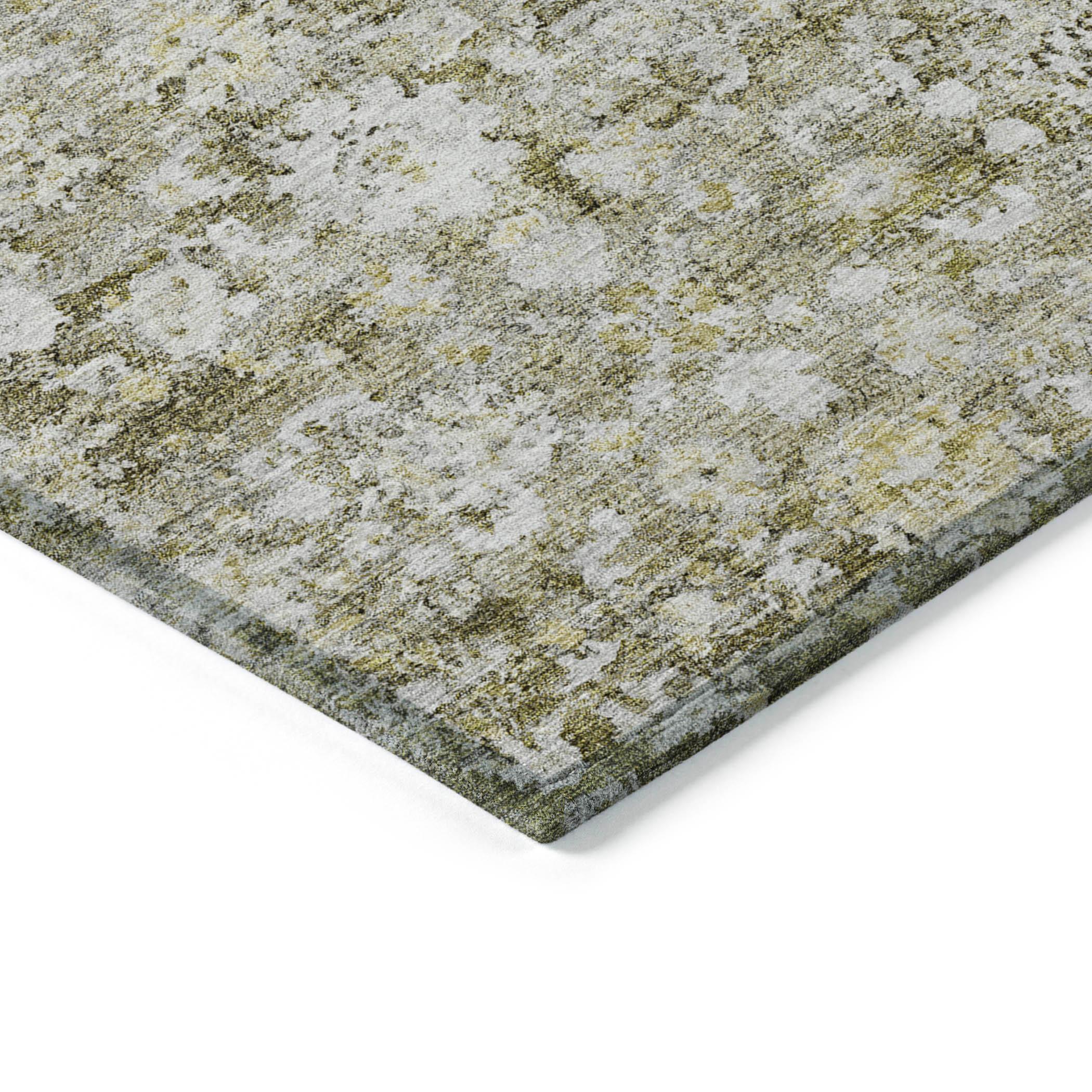 Taupe Medallion Pattern Indoor Outdoor Area Rug