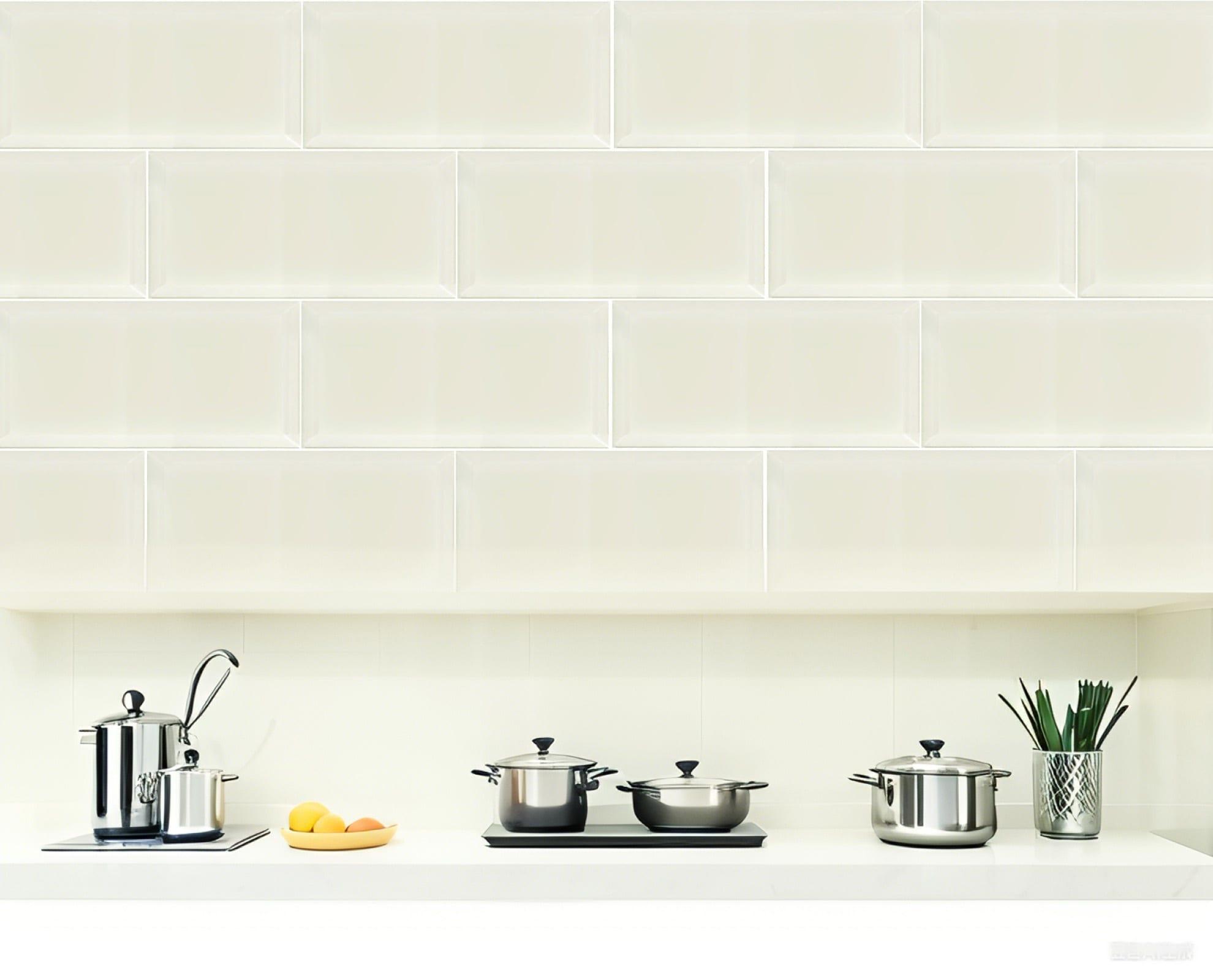 Abolos Frosted Elegance 8 in. x 16 in. Diamond Grade Glass Beveled Large Format Subway Decorative Kitchen & Bathroom Wall Tile