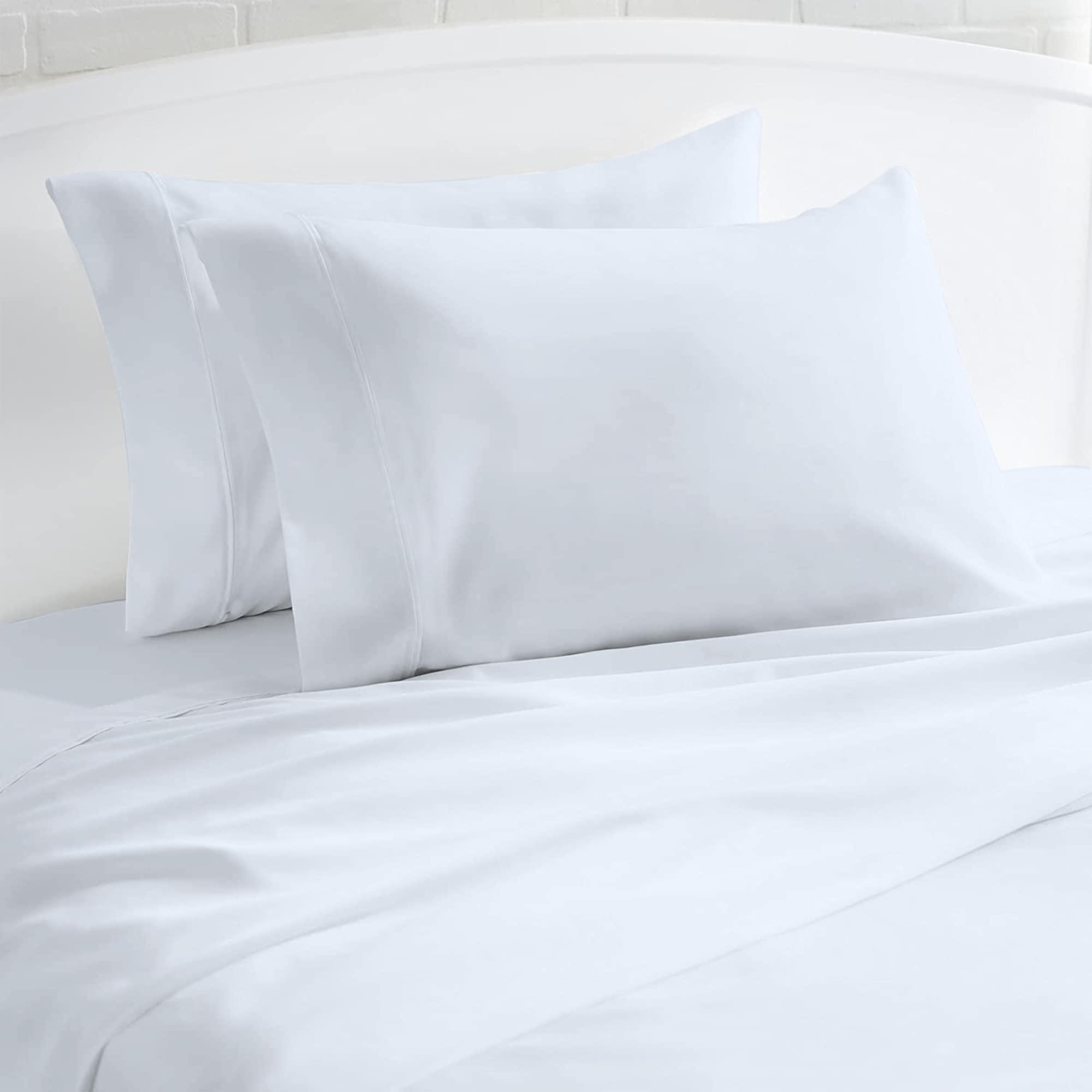 Standard 1000 Thread Count Cotton Pillowcase Set White - Aireolux