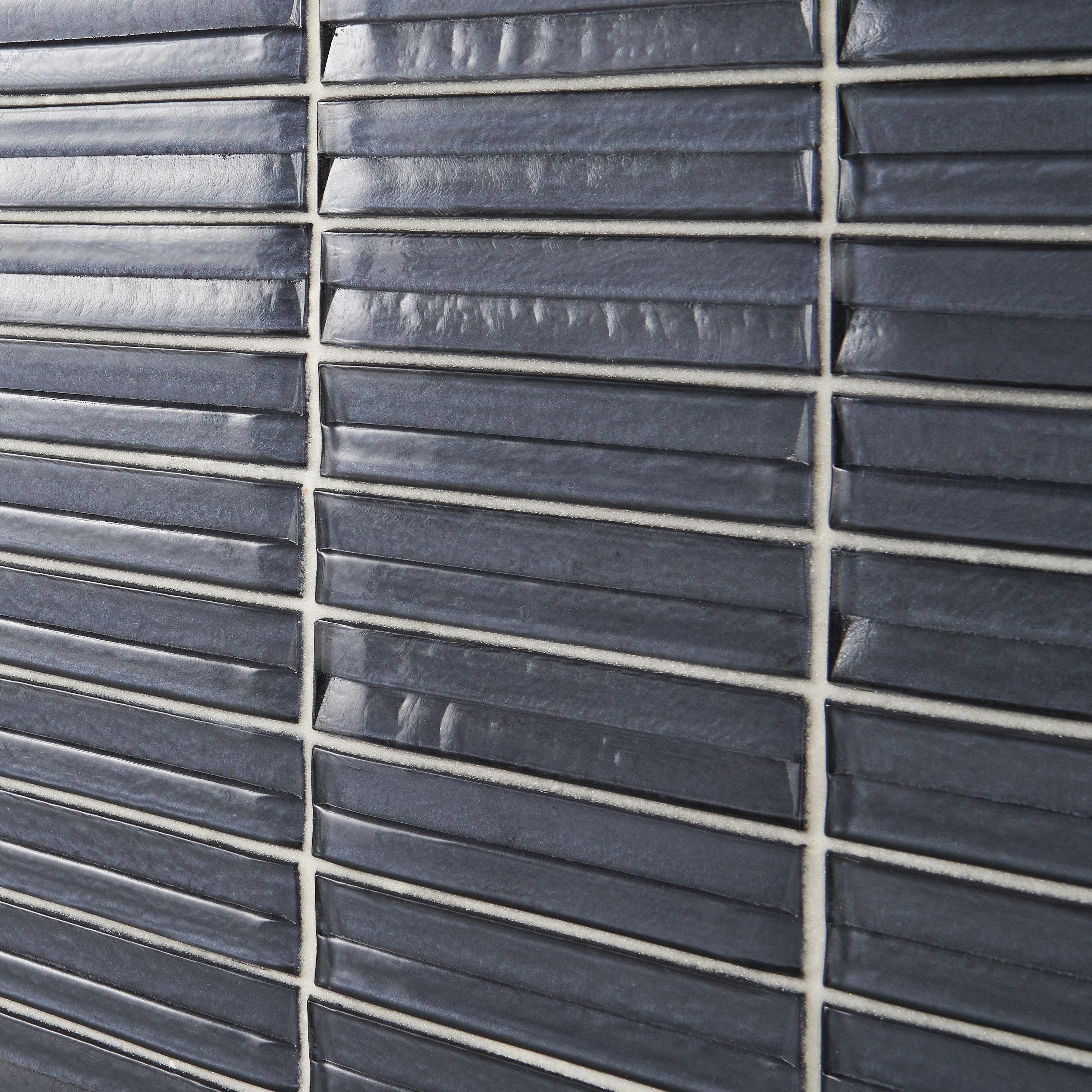 Tara Stacked 11.61" x 11.73" Molten Glass Mosaic Wall Tile (0.95 Sq. Ft. / Sheet)