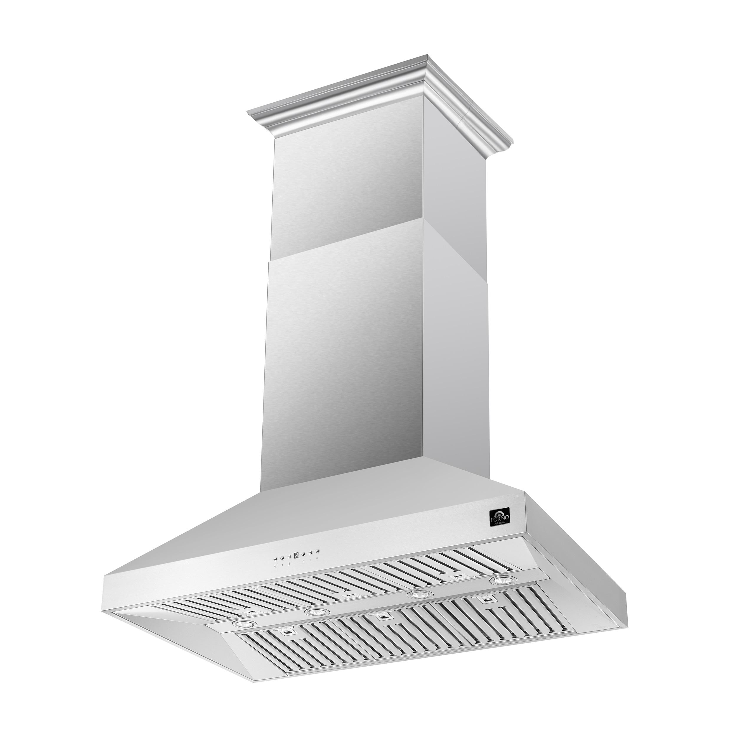 Coppito 48-inch Wall Mount Range Hood, 1200 CFM Double Motor, 4 Speed Control, All Stainless Steel