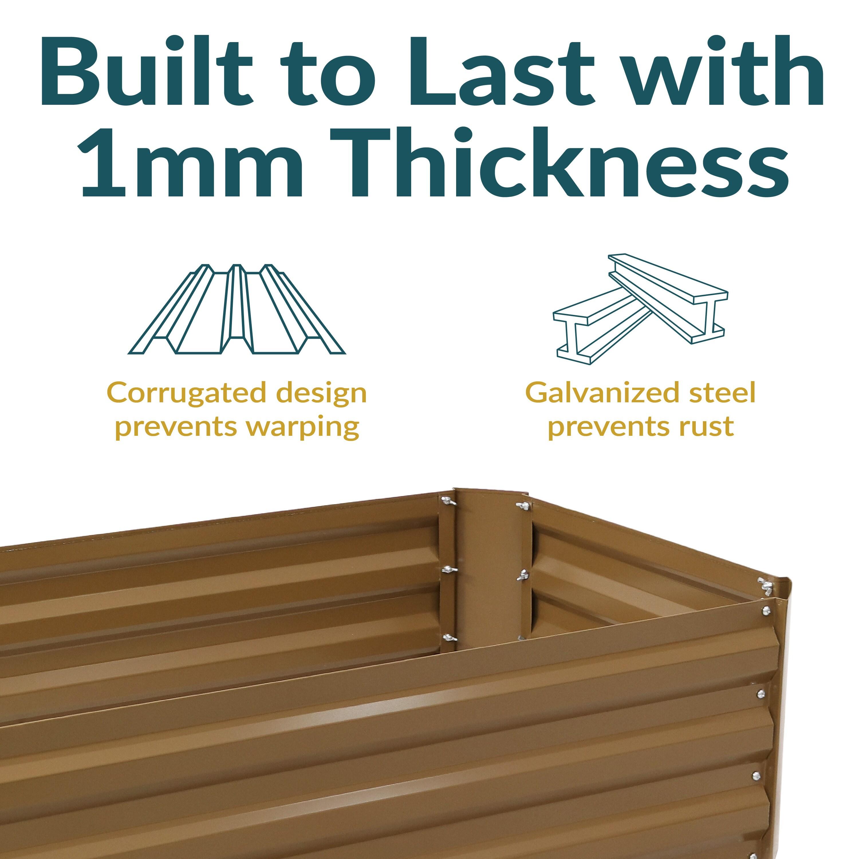 Ippolito Rectangular Galvanized Steel Raised Garden Bed