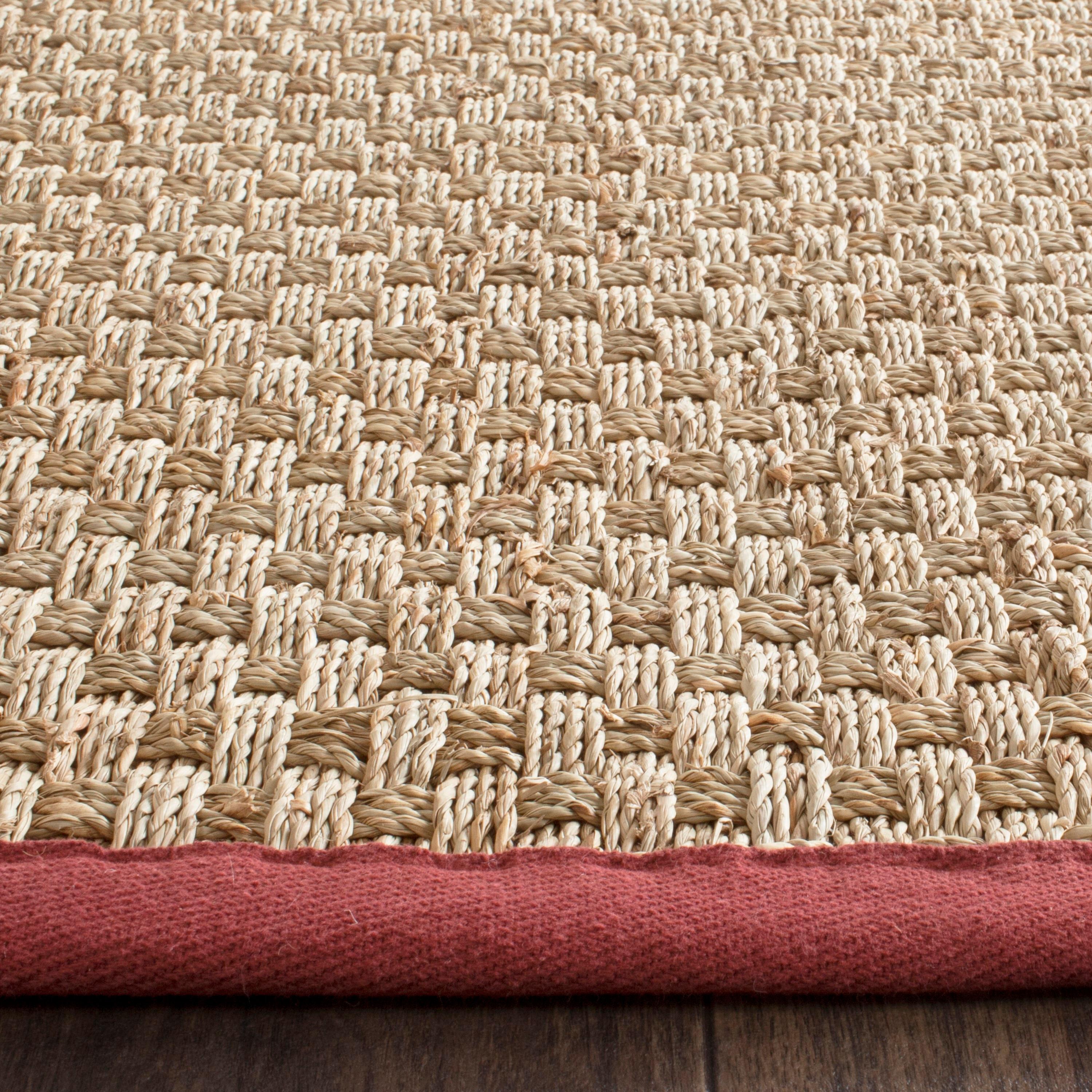 Natural Fiber NF114 Power Loomed Indoor Runner Rug - Natural/Red - 2'6"x8' - Safavieh.
