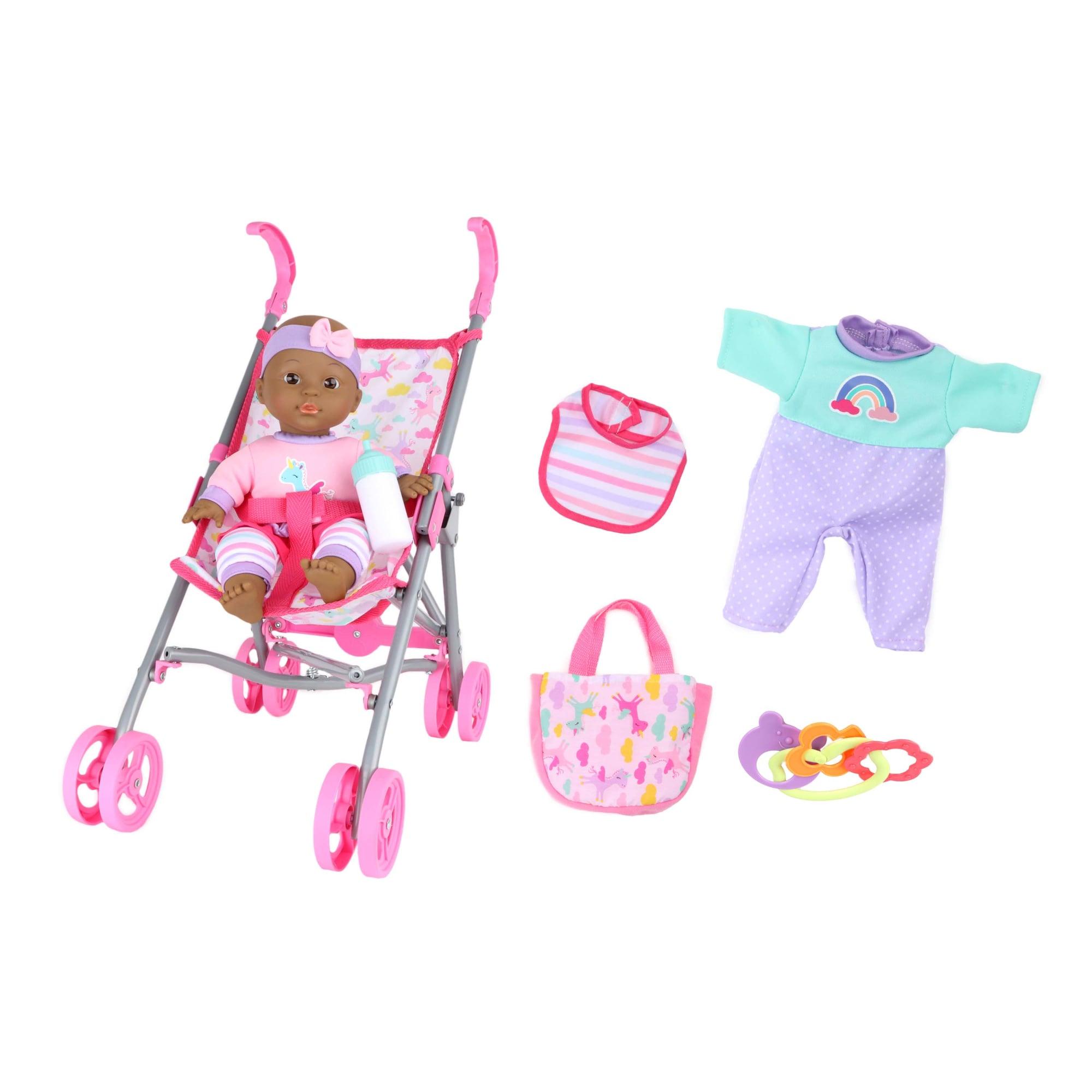 Dream Collection: Gigo 12" Baby Doll Care Gift Set with Stroller