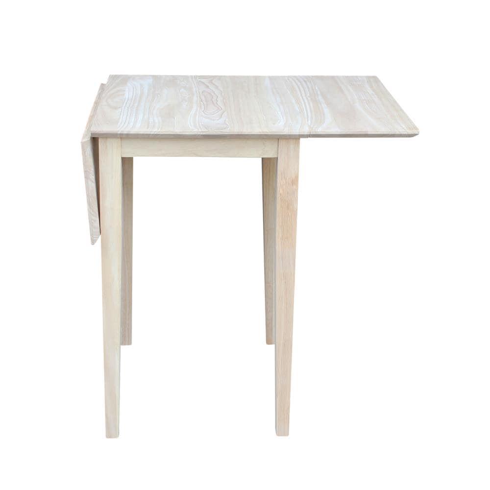 International Concepts Solid Wood Drop Leaf Casual Kitchen and Dining Table - Unfinished