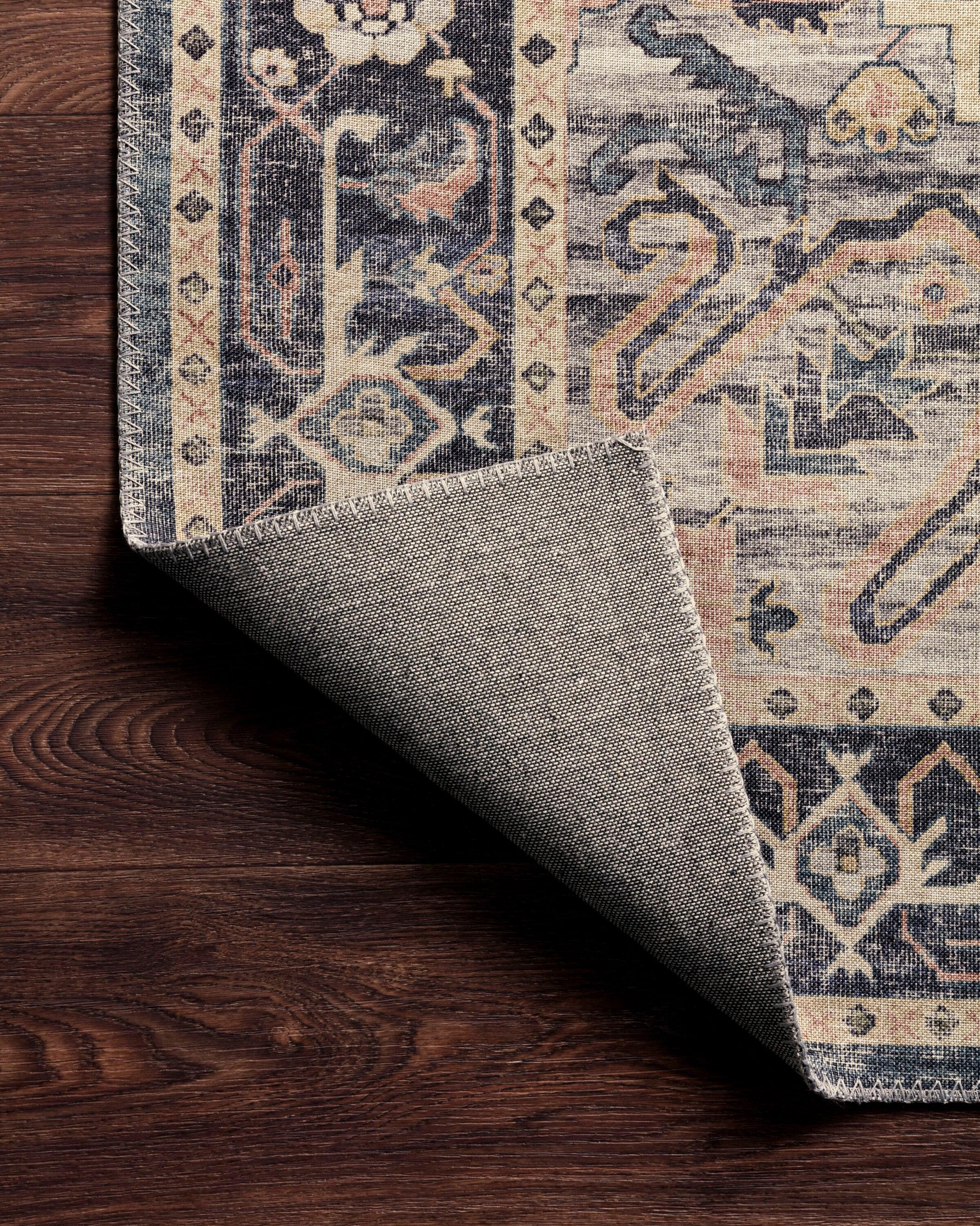 Hathaway Navy and Multi Traditional Distressed Area Rug