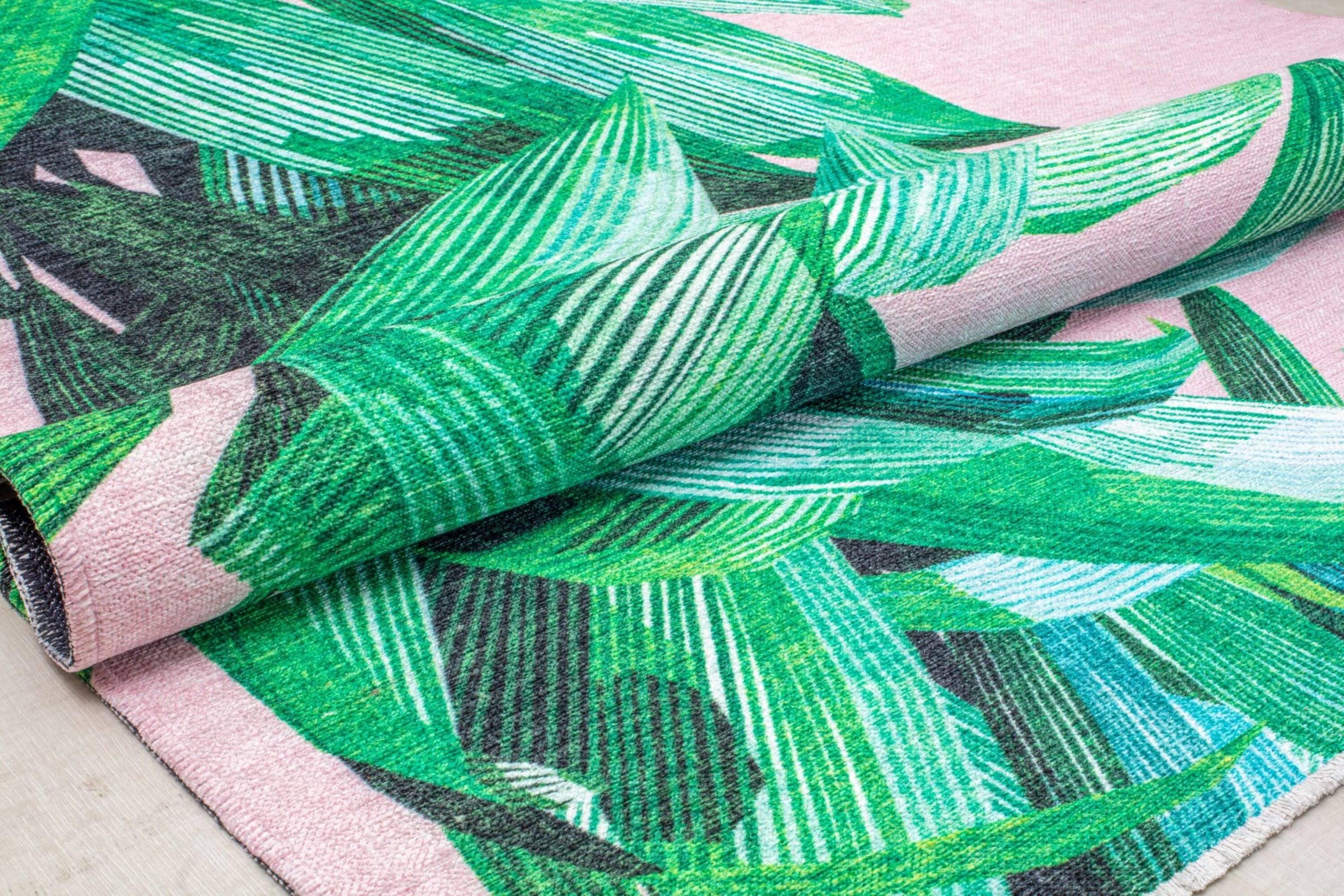 Maisie Modern Pink Palm Area Rug