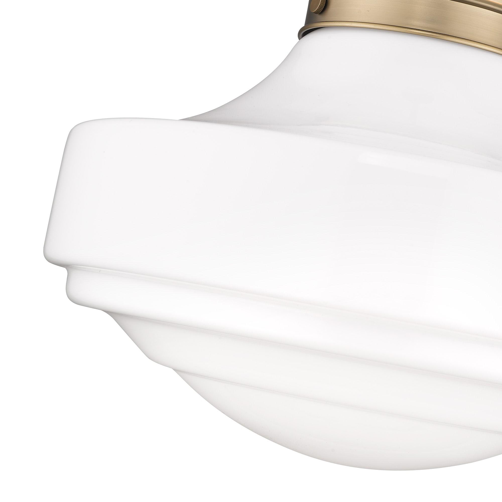 Modern Brass Finish Vintage Milk Glass Ceiling Pendant Light