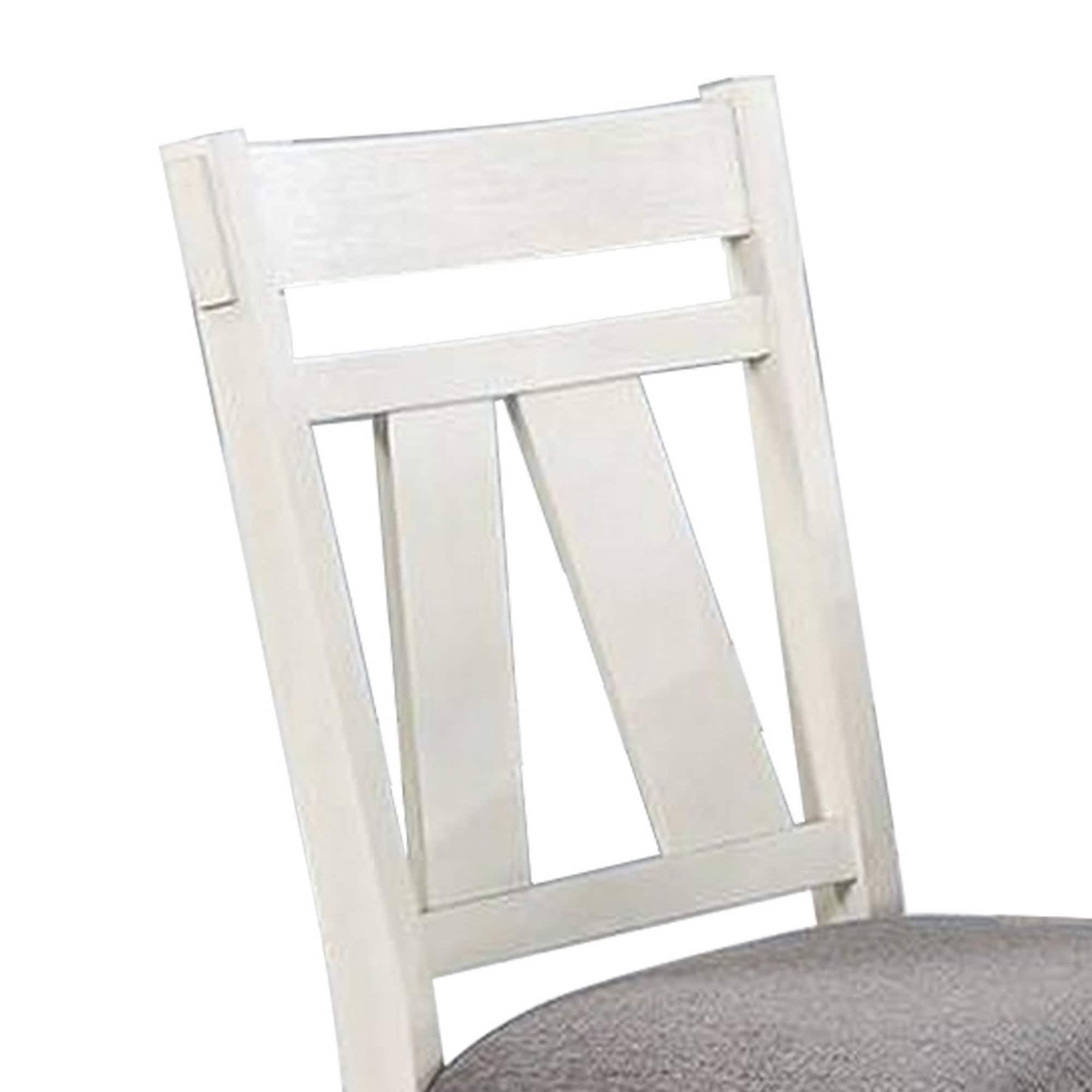 24 in. Lexi Padded Seat Classic Dining Side Chair, Gray & White - Set of 2