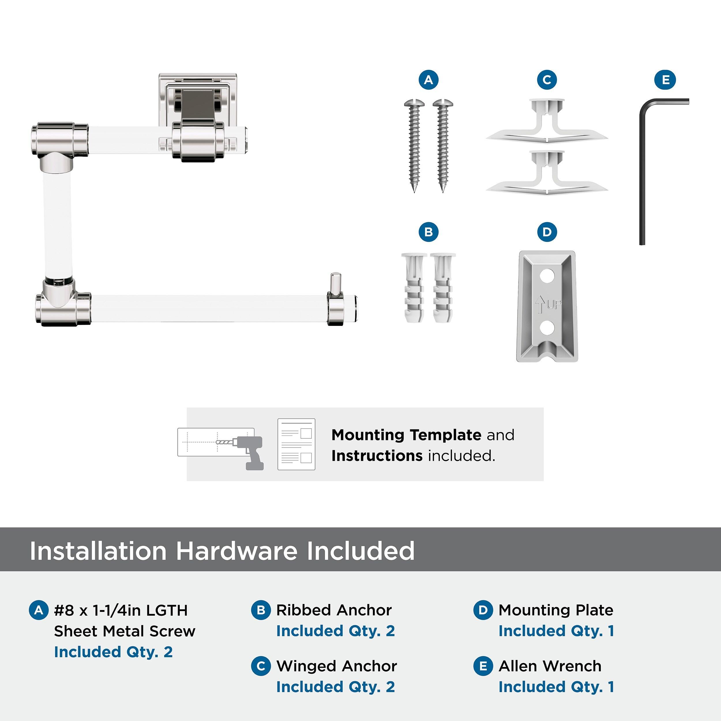 Glacio Clear/Polished Nickel Open Towel Ring