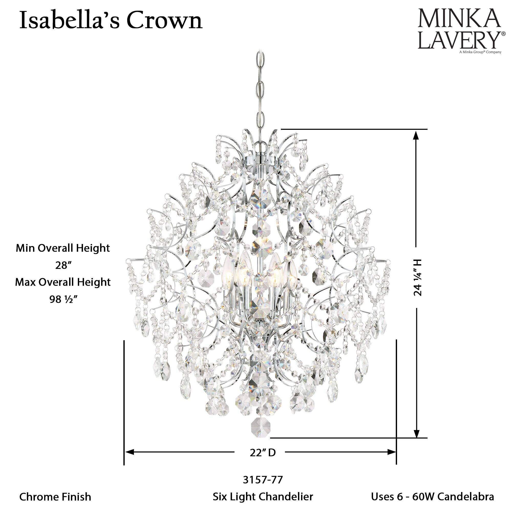 Minka Lavery Isabella's Crown 6 - Light Dimmable Globe Chandelier