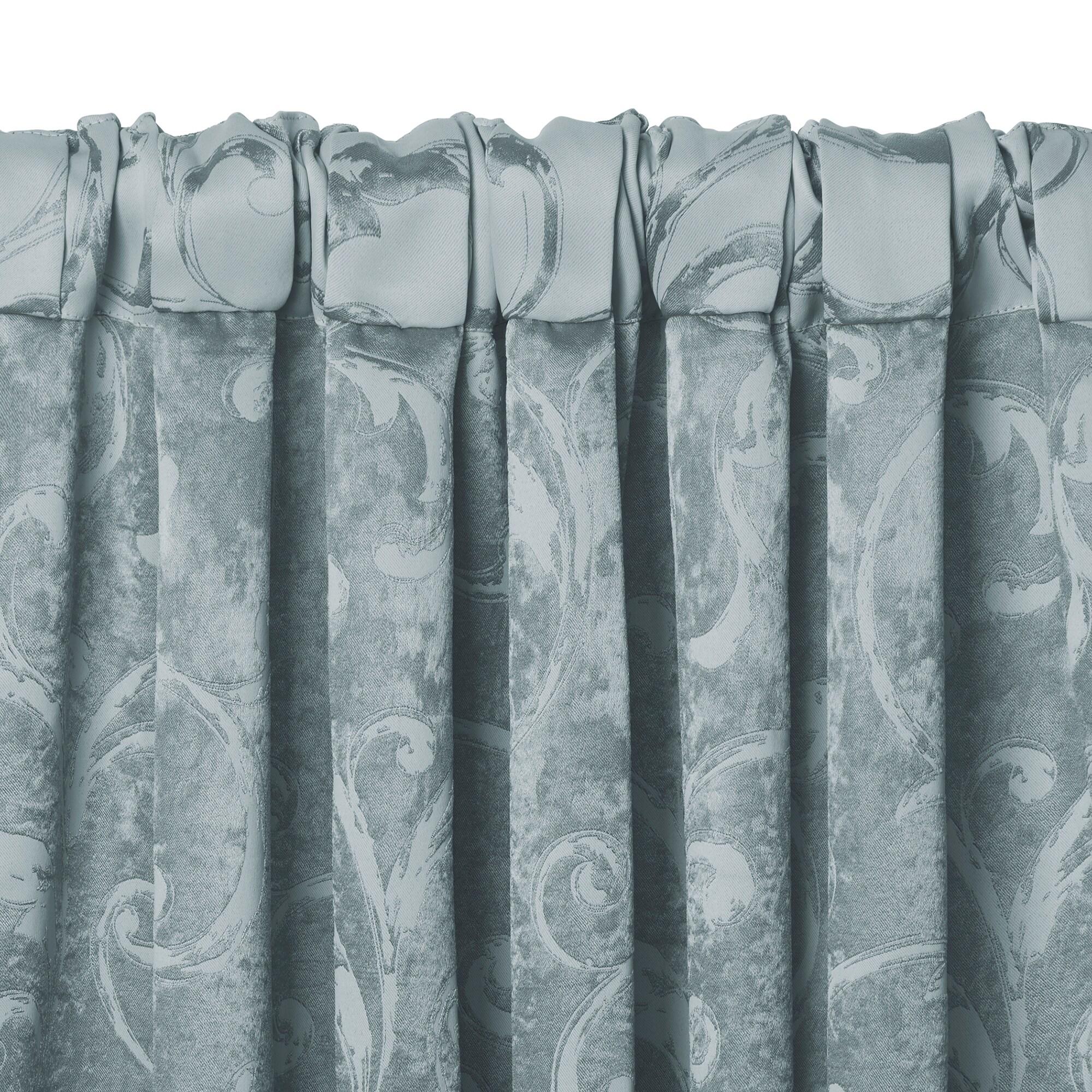 Elrene  Mia Jacquard Blackout Curtain Panel Blue 52" W X 84" L 84 Inches