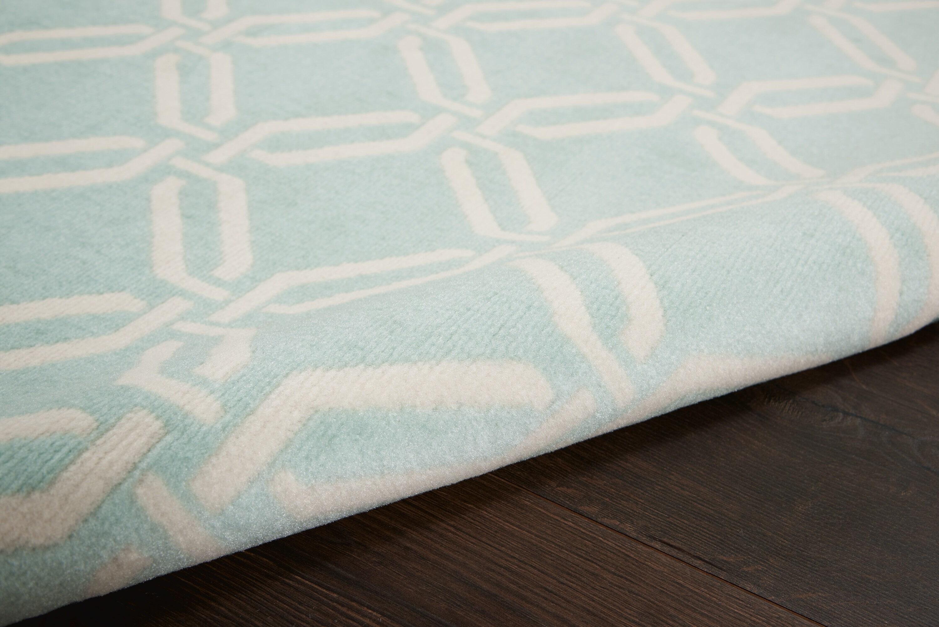 Nourison Jubilant Modern Trellis Green 6' x 9' Area Rug, (6' x 9')