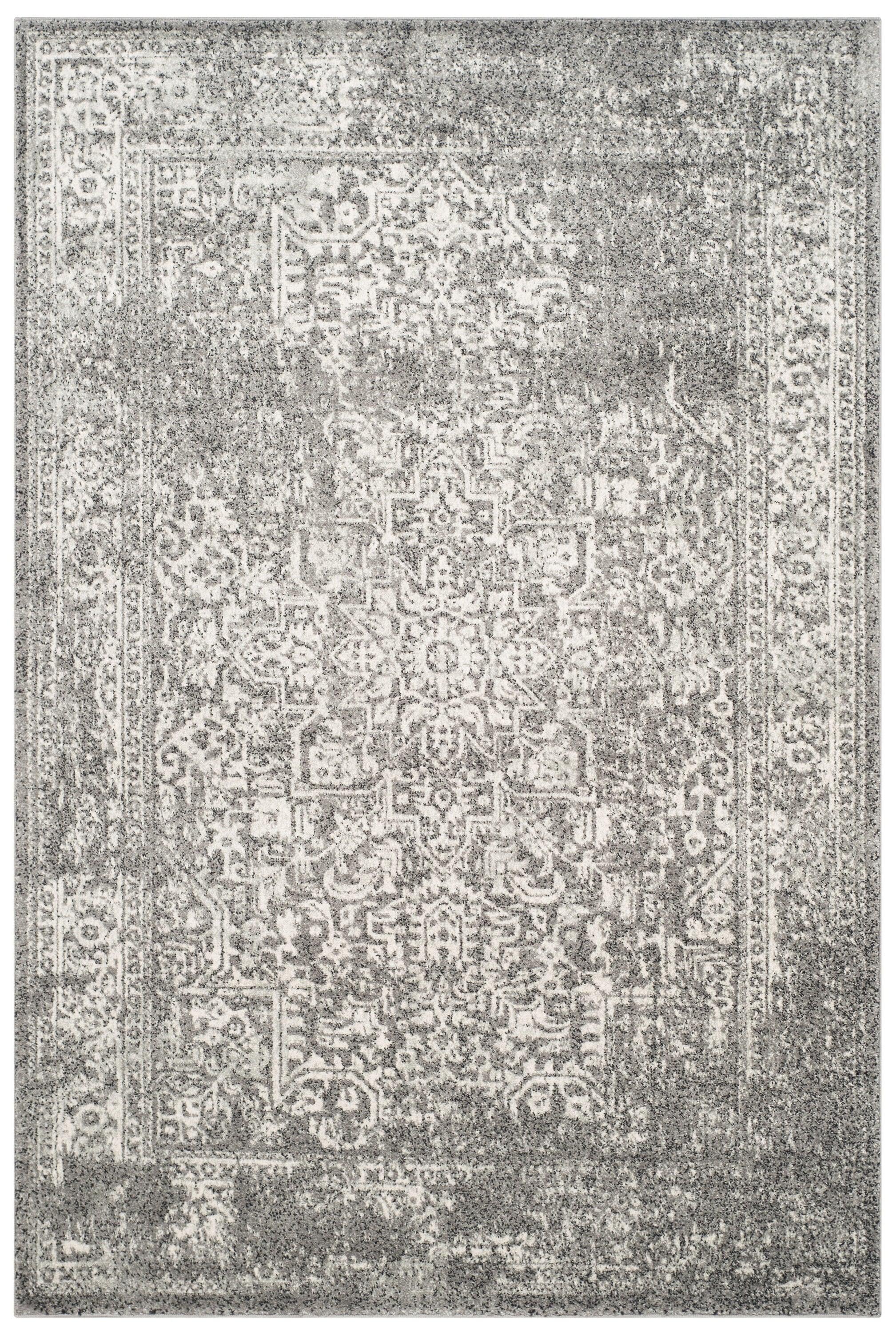 Evoke EVK256 Power Loomed Area Rug - Grey/Ivory - 4'x6' - Safavieh.