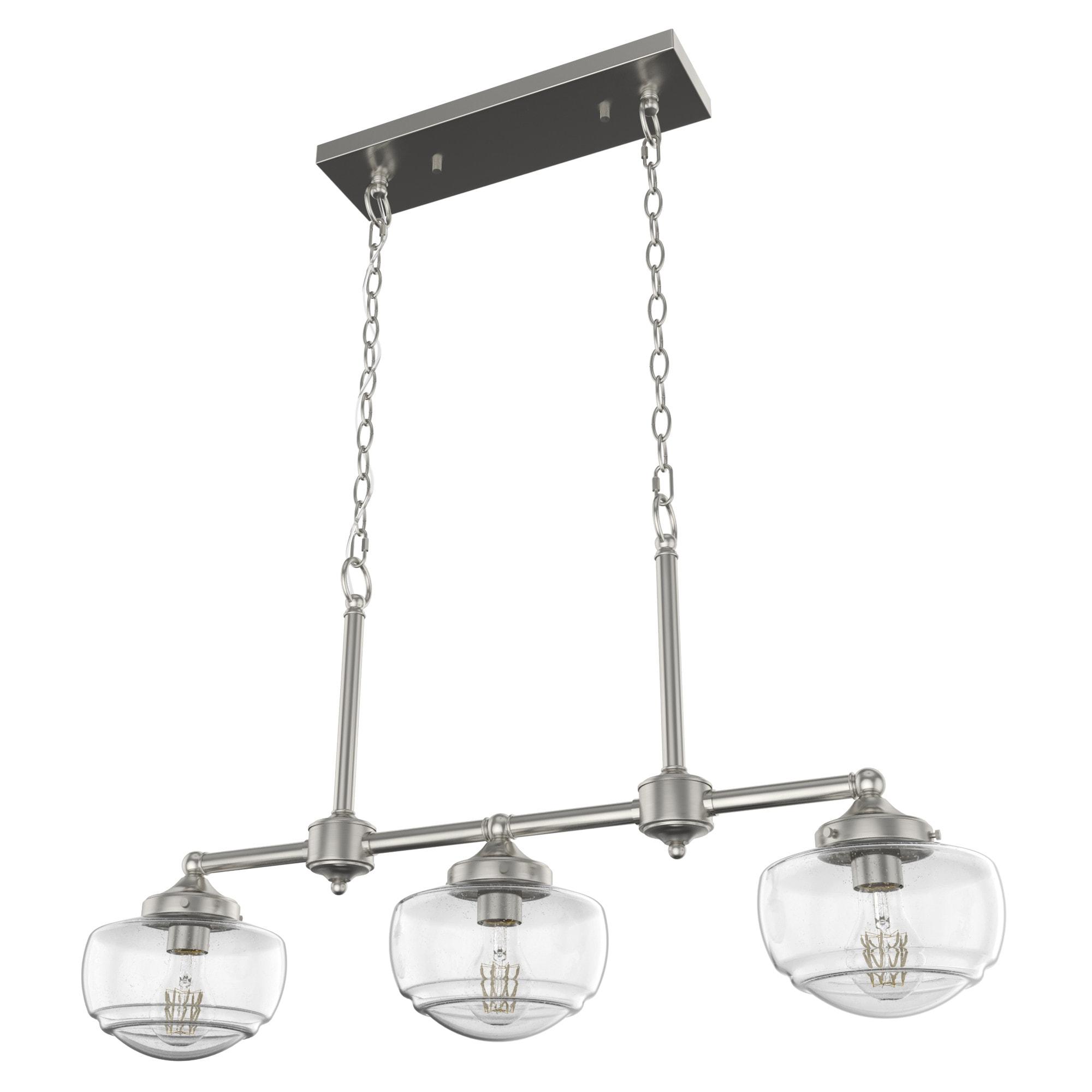 Saddle Creek 3 - Light Kitchen Island Linear Schoolhouse Chandelier