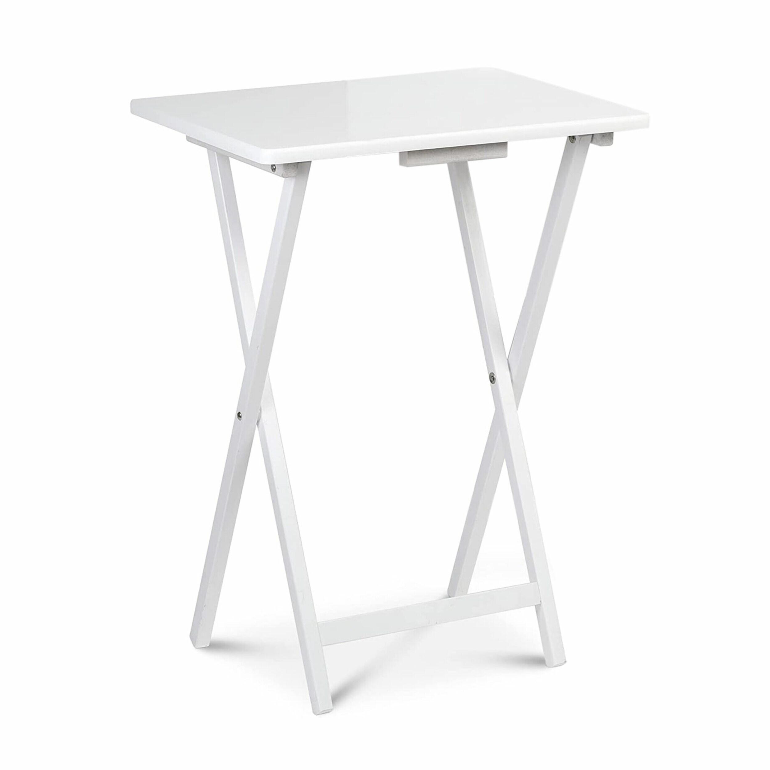 PJ Wood 19.09'' Solid Wood Rectangular Portable Folding Table (Set of 2)