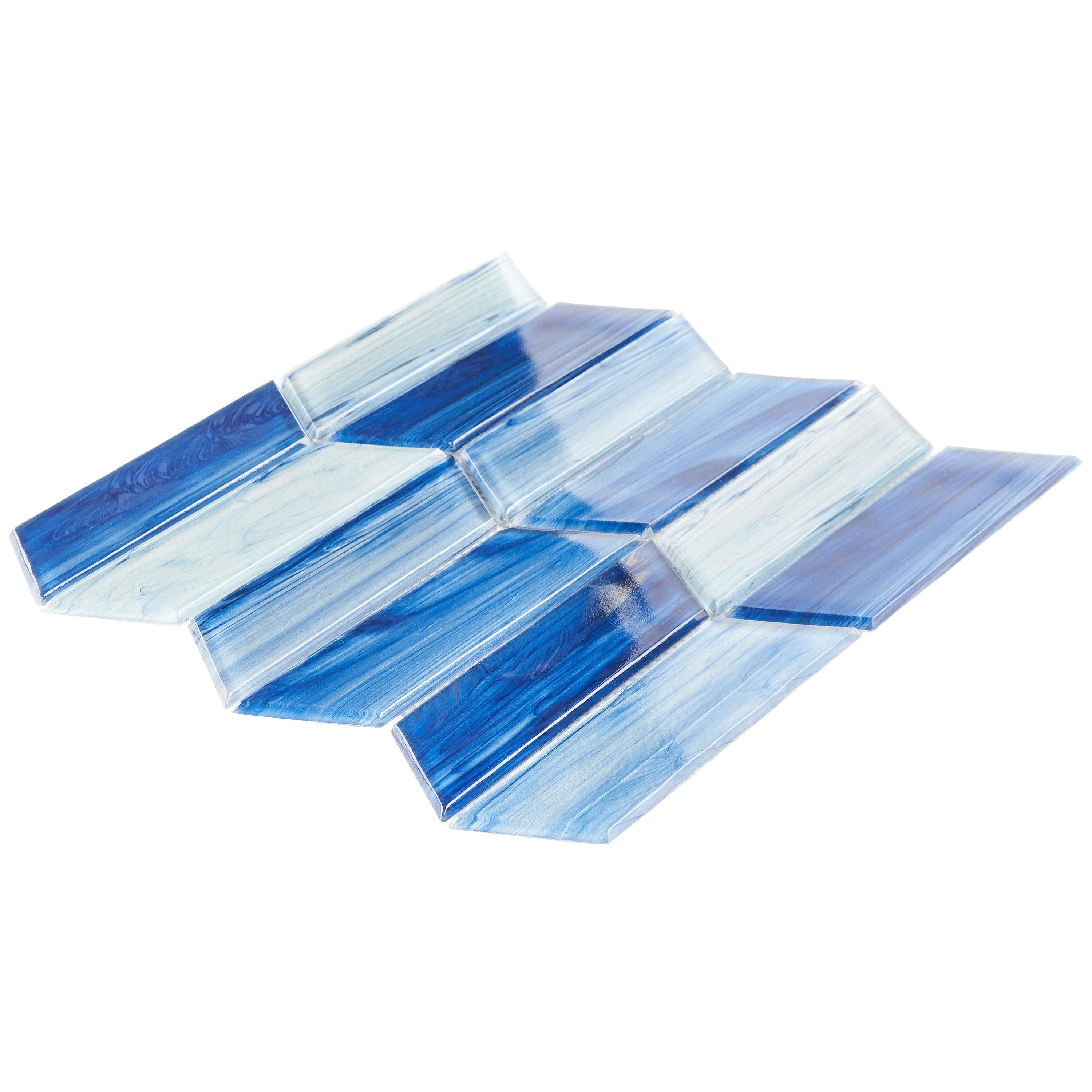 Tara Chevron 11.73 in. x 11.74 in. Molten Glass Mosaic Wall Tile (0.96 Sq. Ft. / Sheet)
