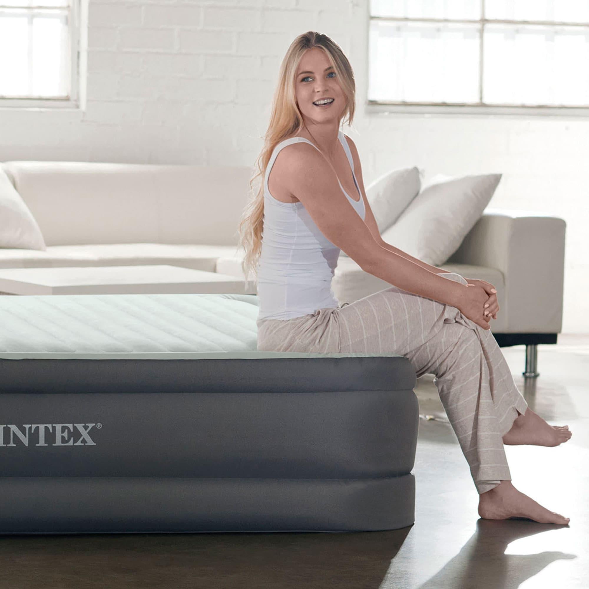 Intex PremAire Dream Support Fiber Tech Air Mattress with Built-In Pump & Reviews | Wayfair