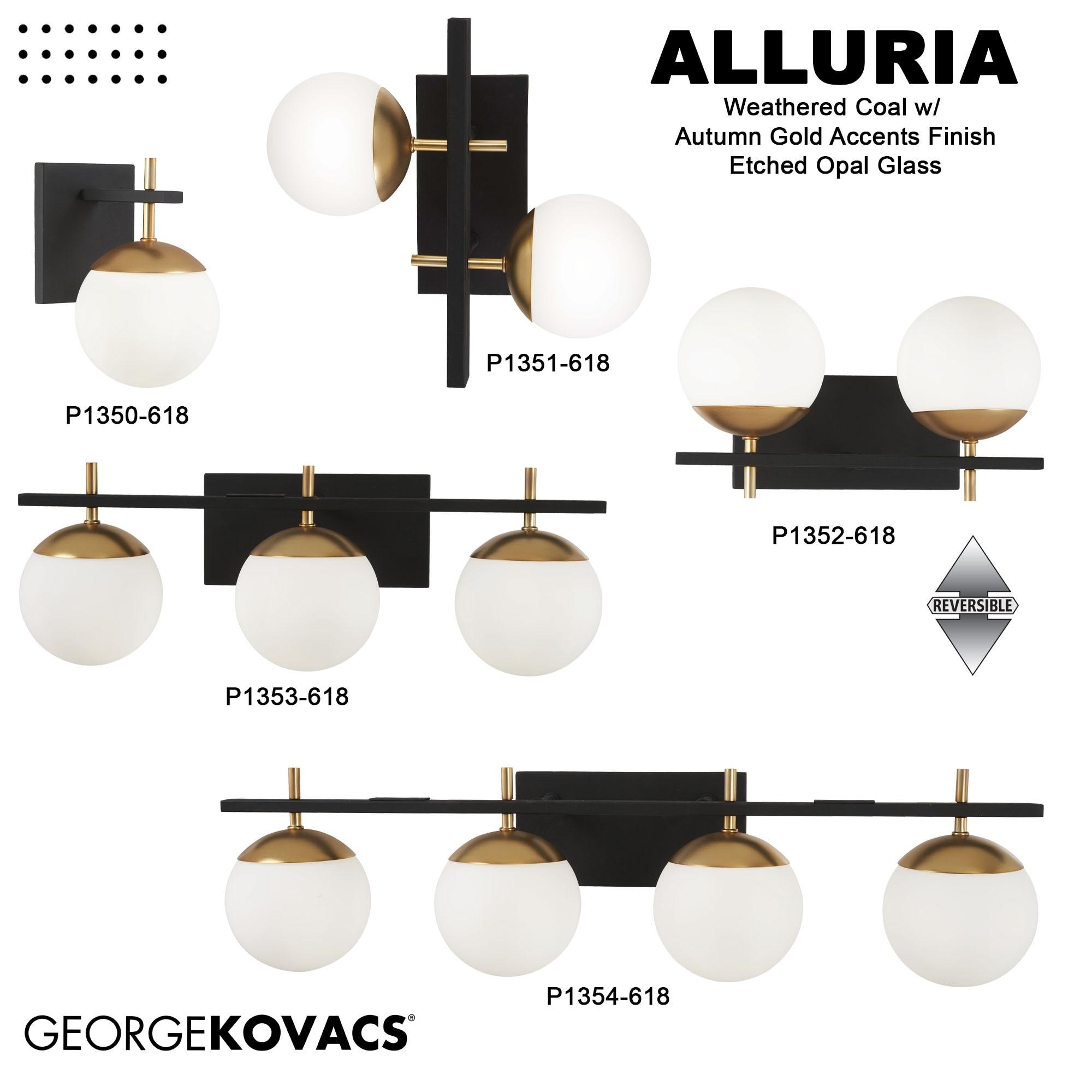George Kovacs Alluria 8 1/2" High Black and Gold 2-Light Wall Sconce