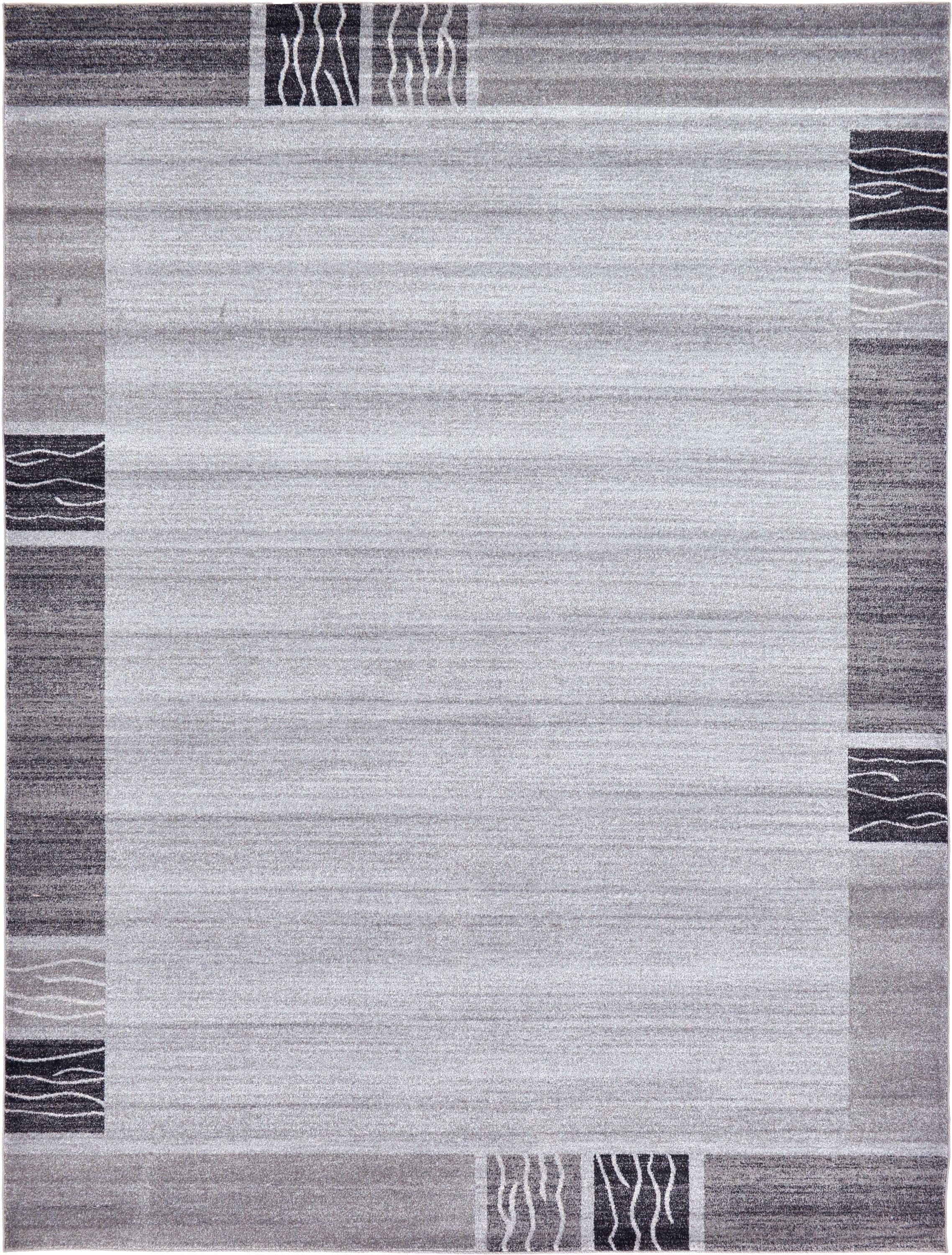Unique Loom Del Mar Collection Area Rug - Sarah (9'  x 12' Rectangle Light Gray/Gray)