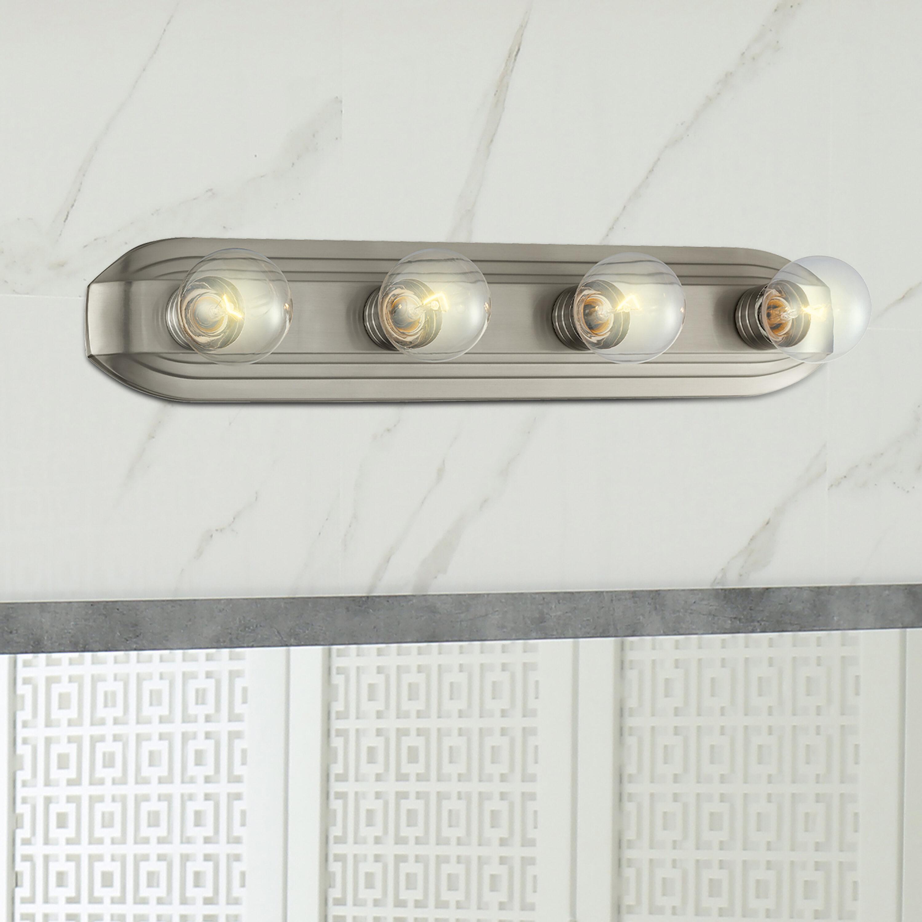 Brushed Nickel 24" 4-Light Modern Vanity Fixture