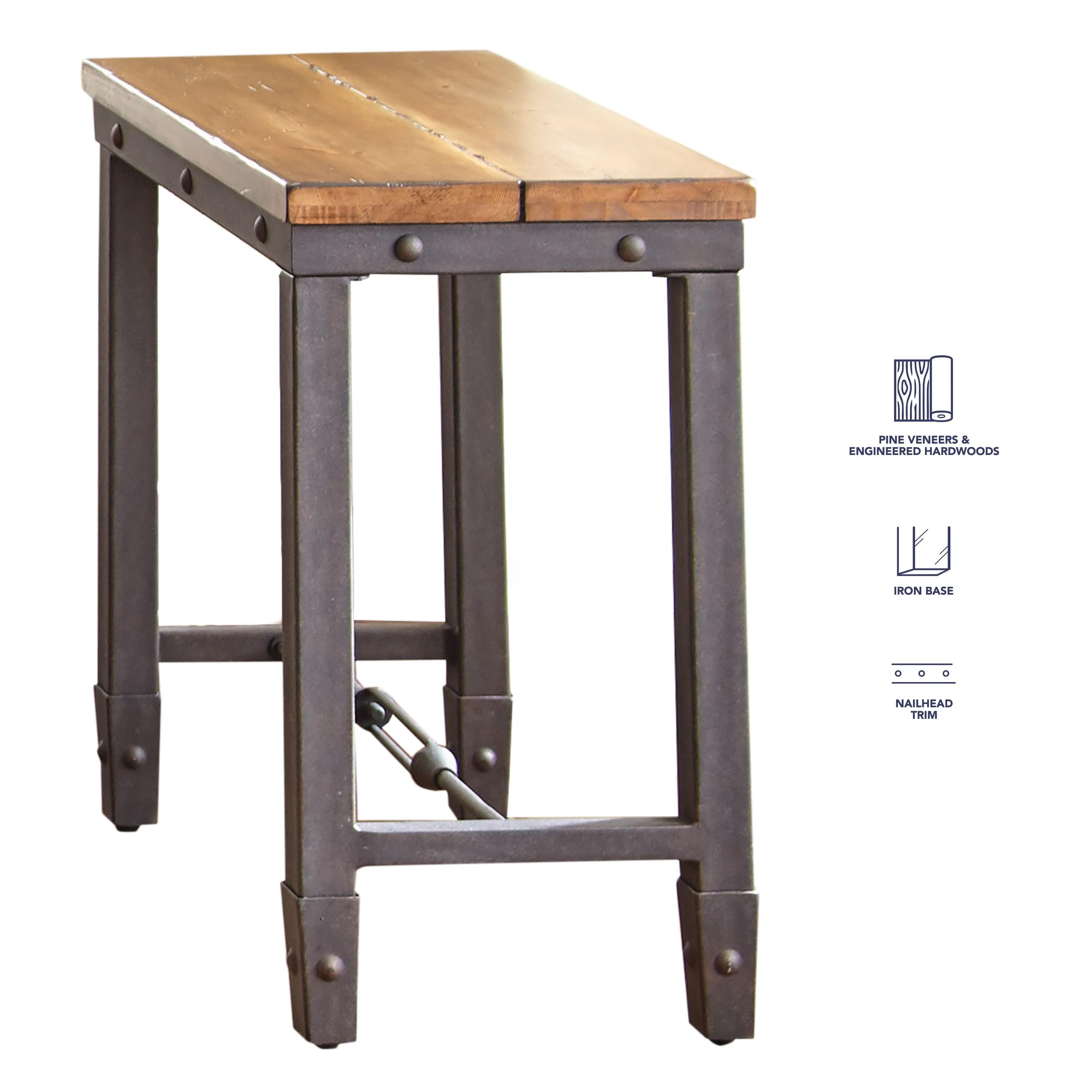 Ashford End Table Antique Honey - Steve Silver Co.: Industrial Style, Pine Veneer, Engineered Hardwoods