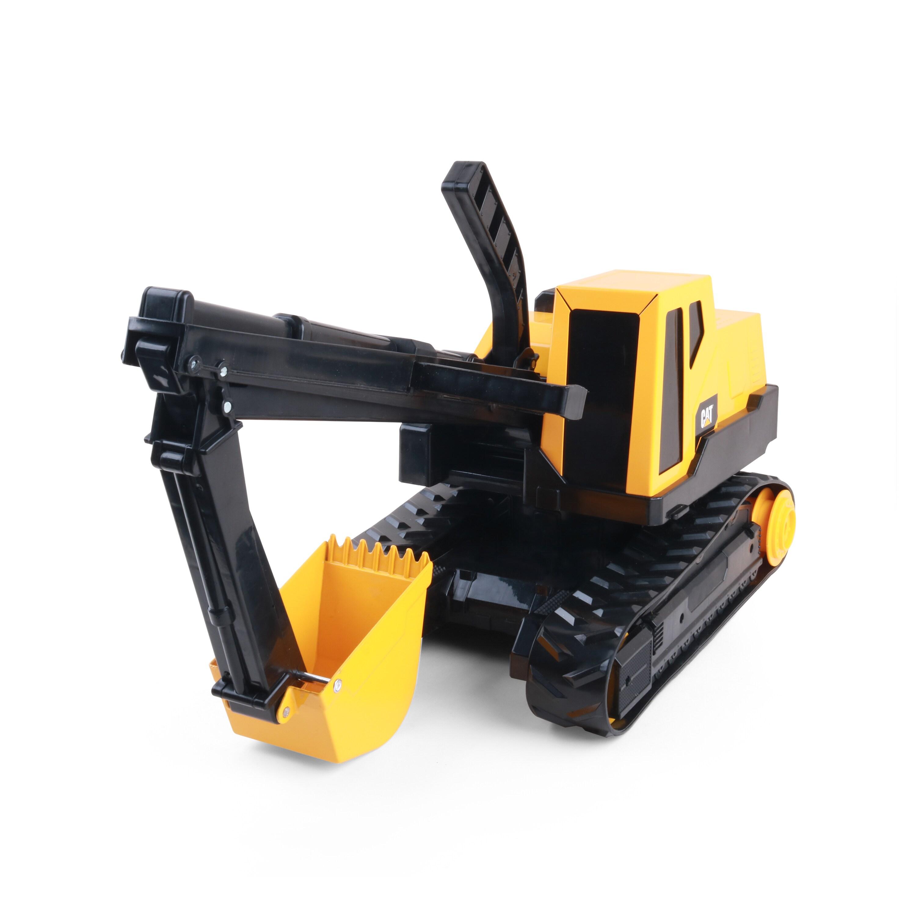 Heavy-Duty Yellow and Black Steel Excavator Toy