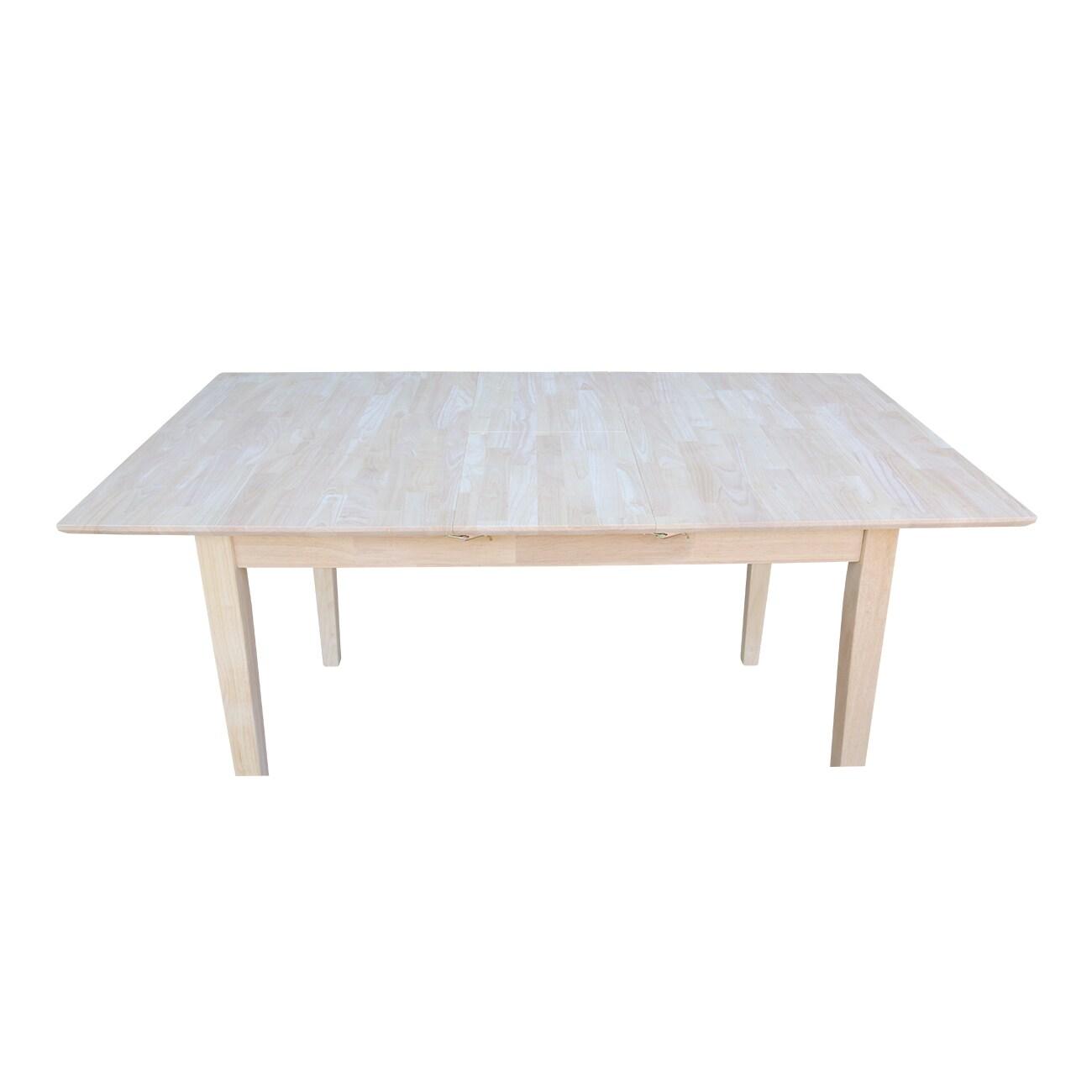 International Concepts Unfinished Rectangular Shaker Dining Table
