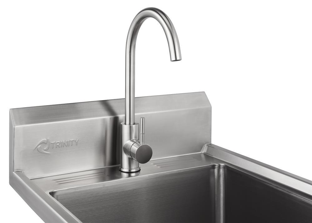 TRINITY EcoStorage 21.5 in. W x 49.3 in. H x 24 in. D NSF Stainless Steel Utility Sink w/ Faucet