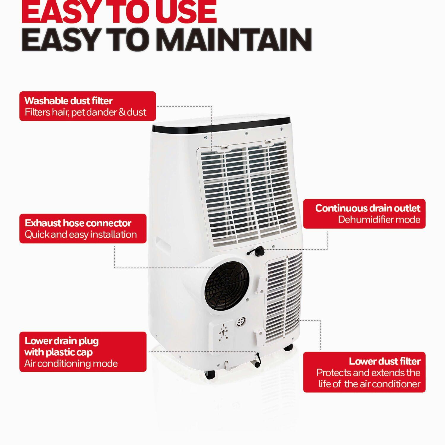 Honeywell 8,050 BTU SACC Portable Air Conditioner, 115V, 3 Fan Speeds for 550 Sq. Ft. in White