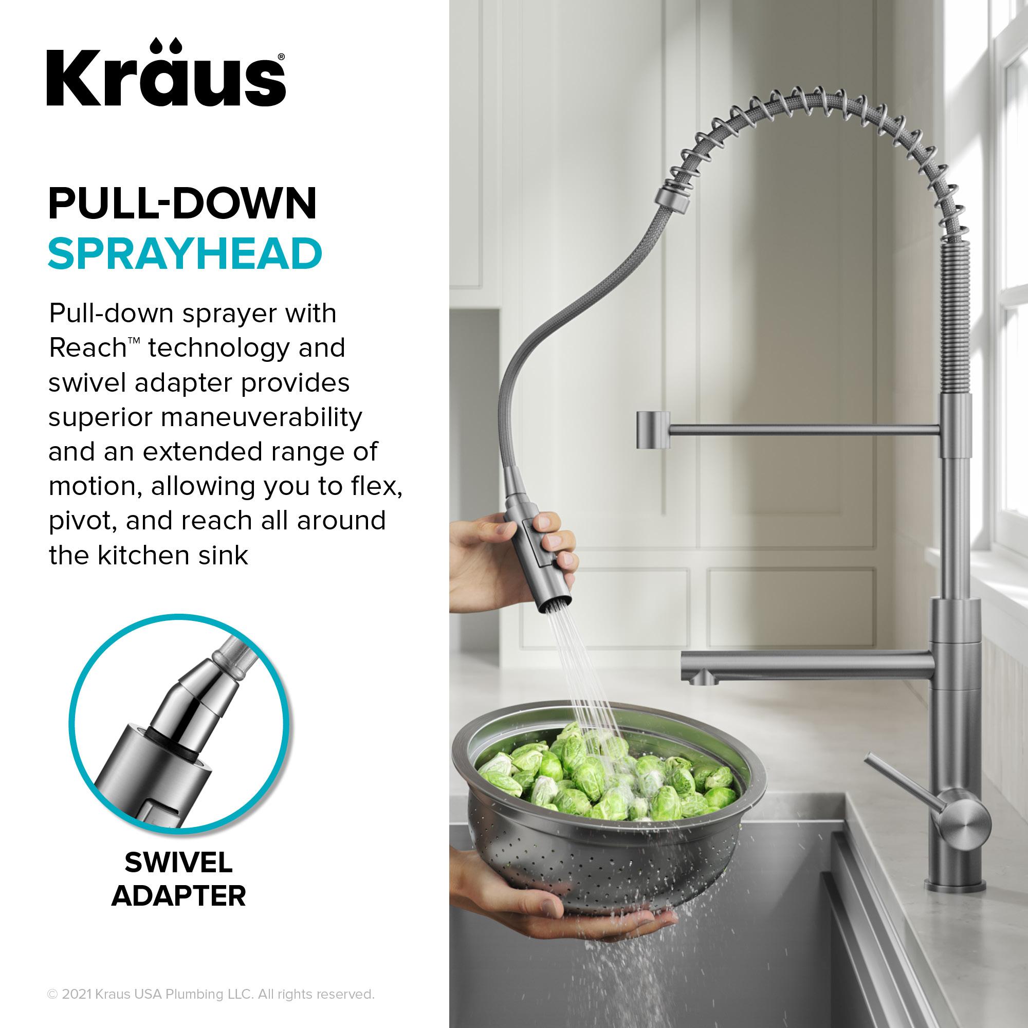 Artec Pro Commercial Style Pull-Down Single Handle Kitchen Faucet with Pot Filler