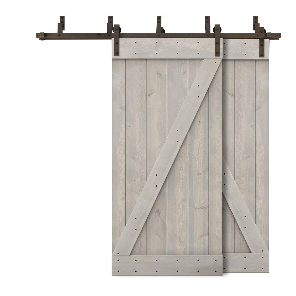 Calhome 84'' Solid Wood Paneled Painted with Installation Hardware Kit Barn Door