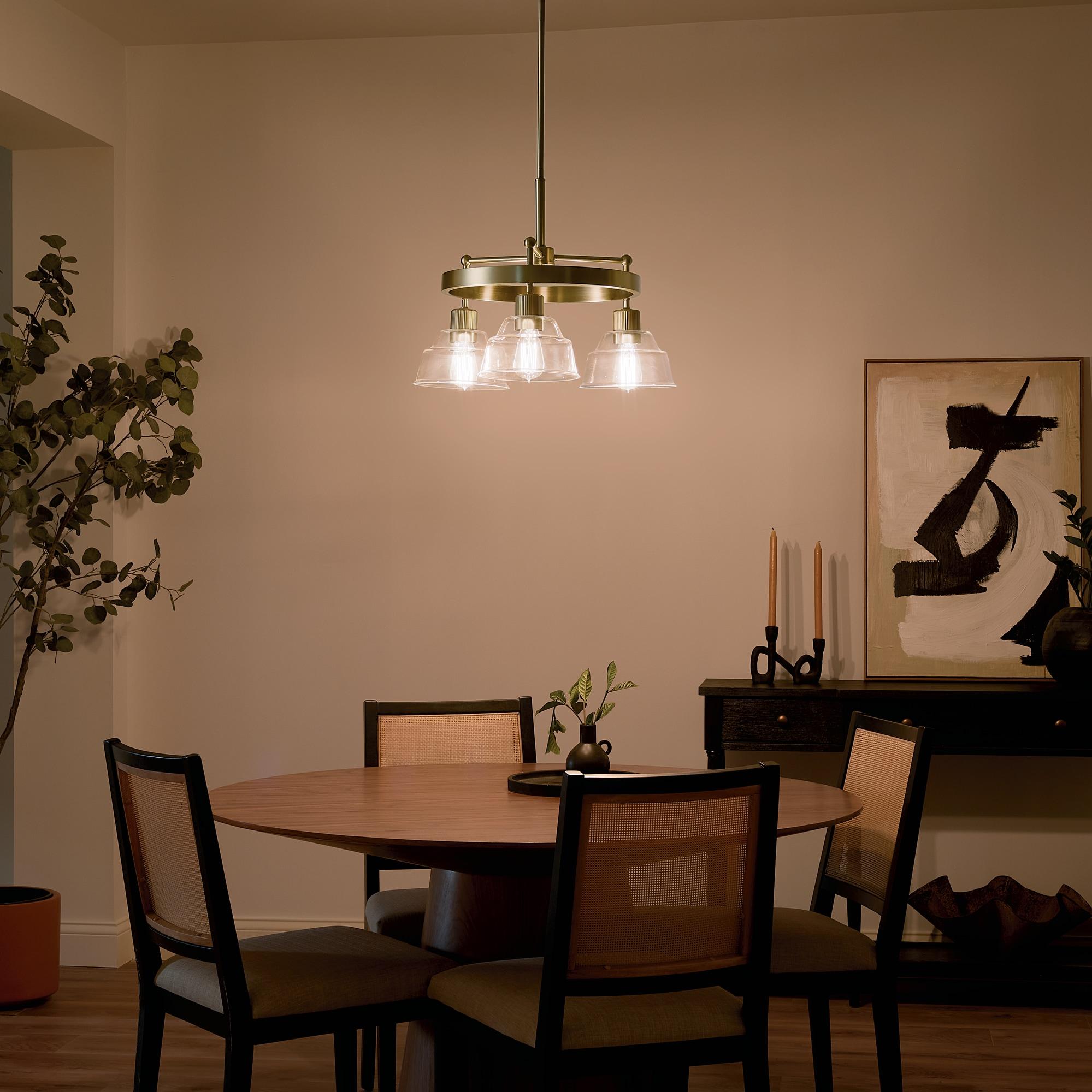 Kichler Lighting Eastmont 3 - Light Chandelier in  Brushed Brass