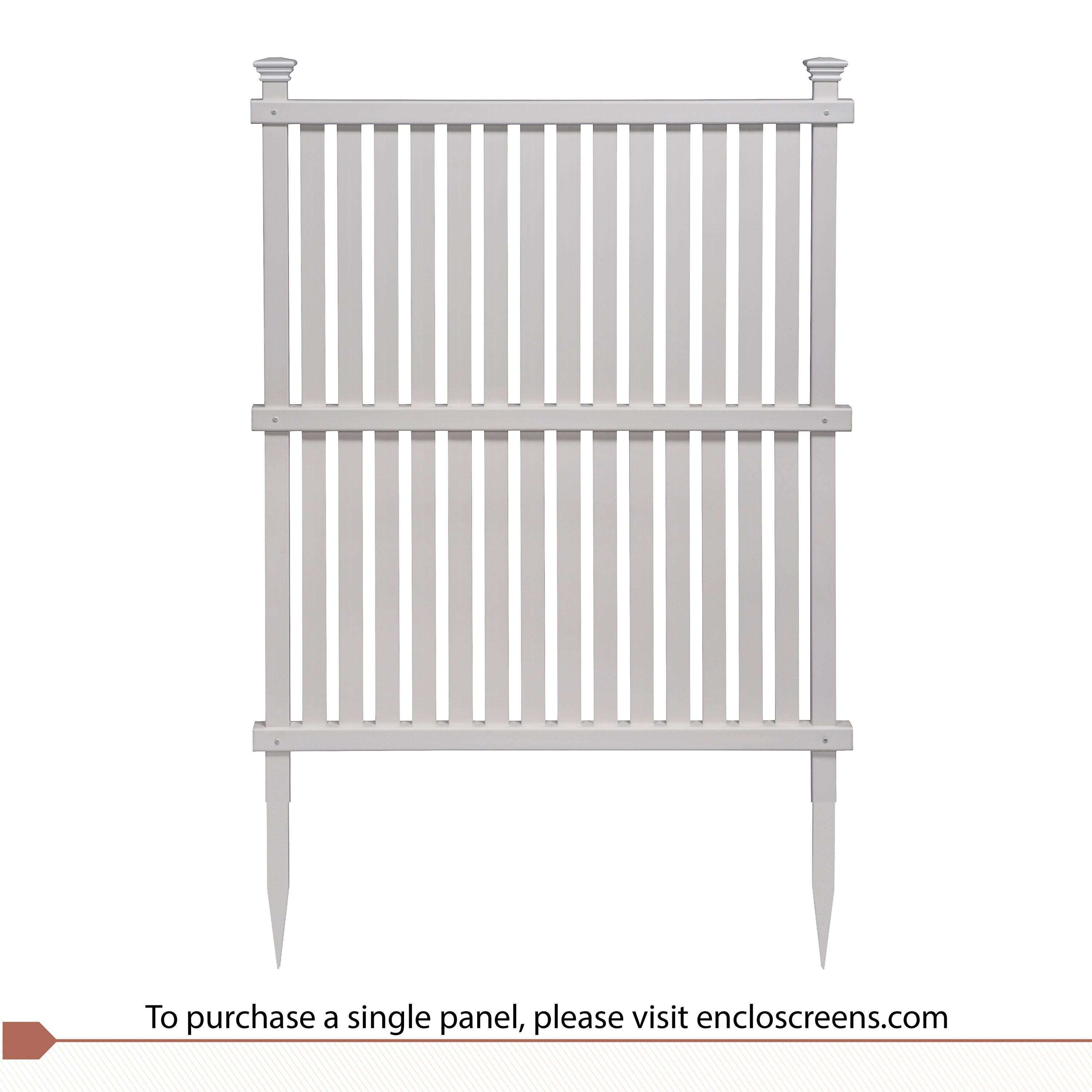 Enclo 45.5in H x 36.5in W (2 Panels) No Dig Enclo Wilmington White Vinyl Privacy Screen, Outdoor Privacy Panels, Trash Can Enclosure, Air Conditioner Fence, Pool Equipment Enclosure, ZP19008