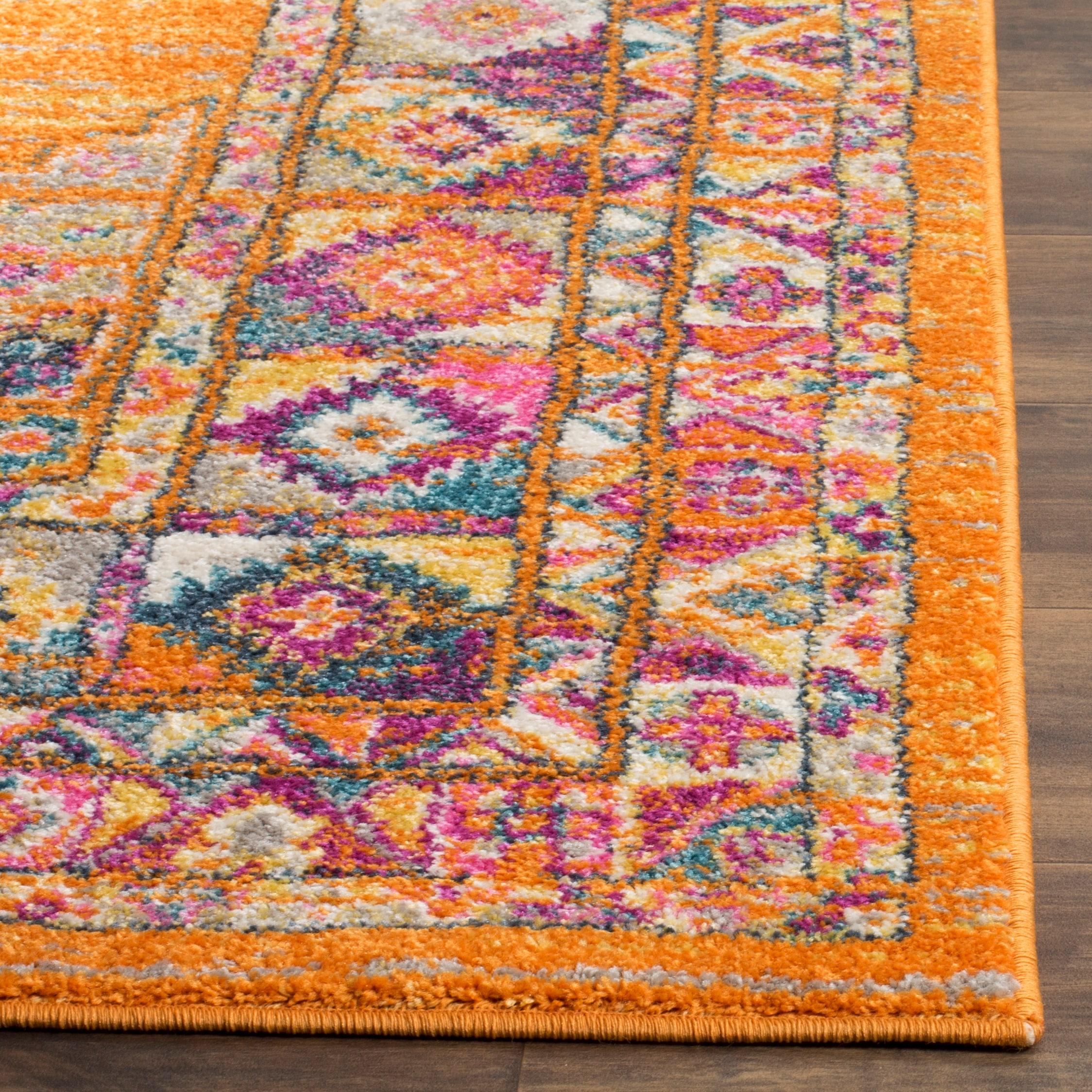 SAFAVIEH Madison Emmet Traditional Area Rug, Orange/Fuchsia, 8' x 10'