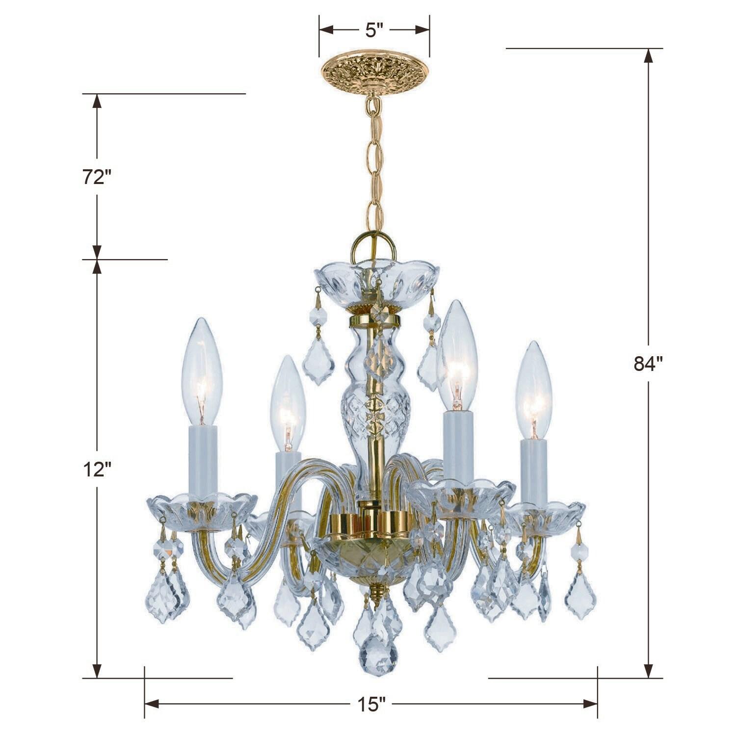 Crystorama Lighting Traditional Crystal 4 - Light Chandelier in  Polished Brass
