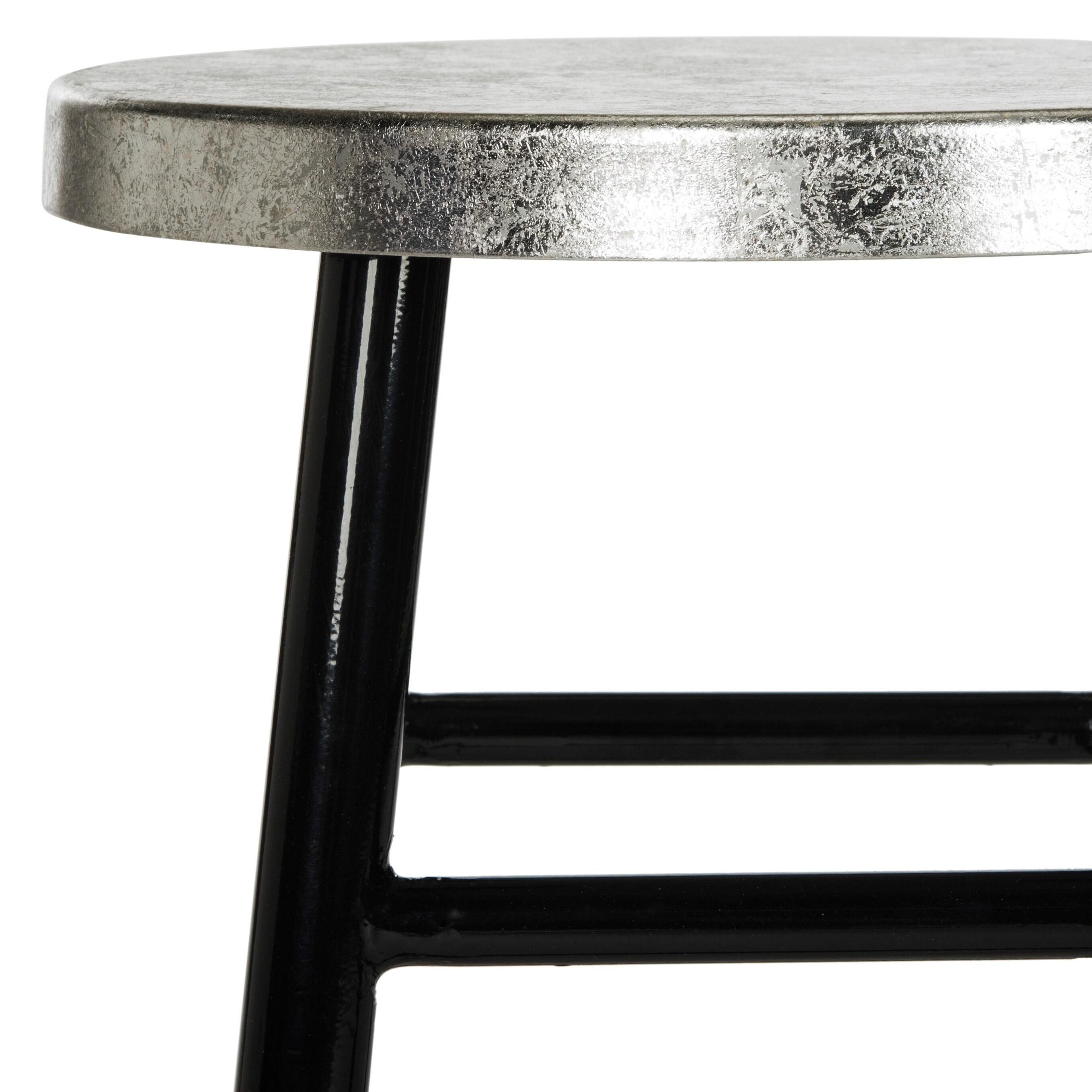 Kenzie Silver Dipped Counter Stool - FOX3211 - Black/Silver - Safavieh Couture
